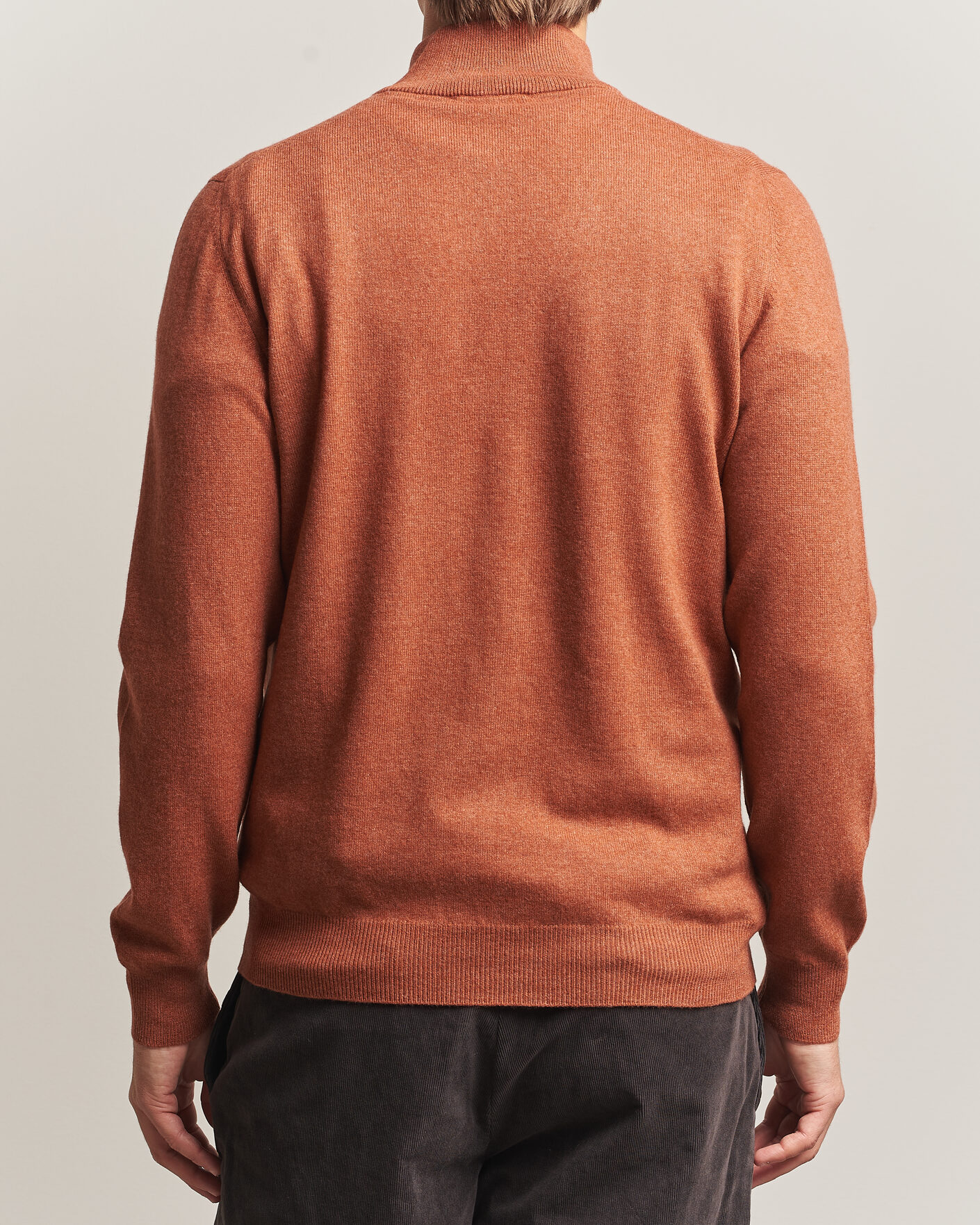 Uomini | Maglieria | Gran Sasso | Wool/Cashmere Half Zip Rust Orange