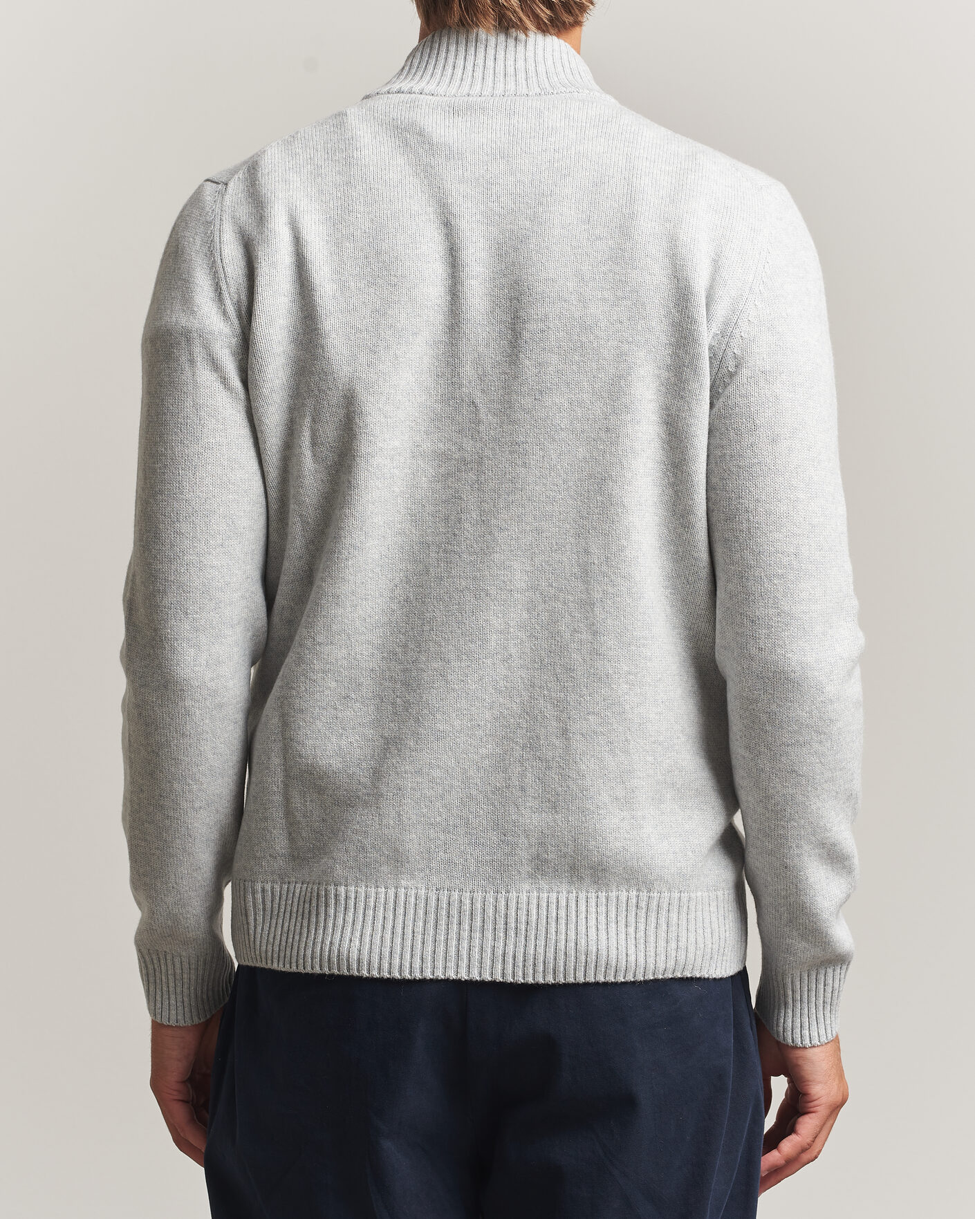 Uomini | Maglieria | Gran Sasso | Wool/Cashmere Full Zip Light Grey Melange