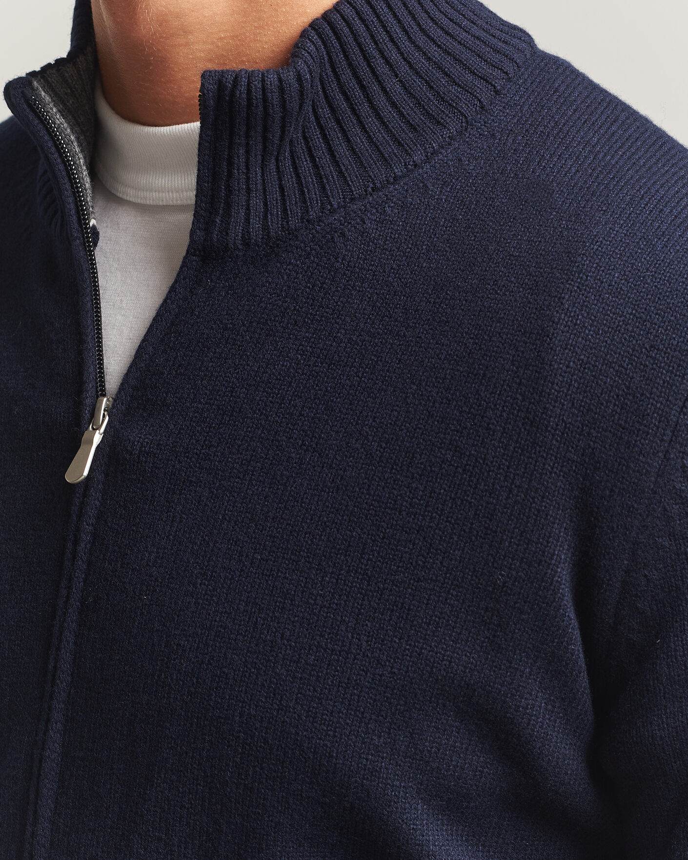 Uomini | Maglieria | Gran Sasso | Wool/Cashmere Full Zip Navy