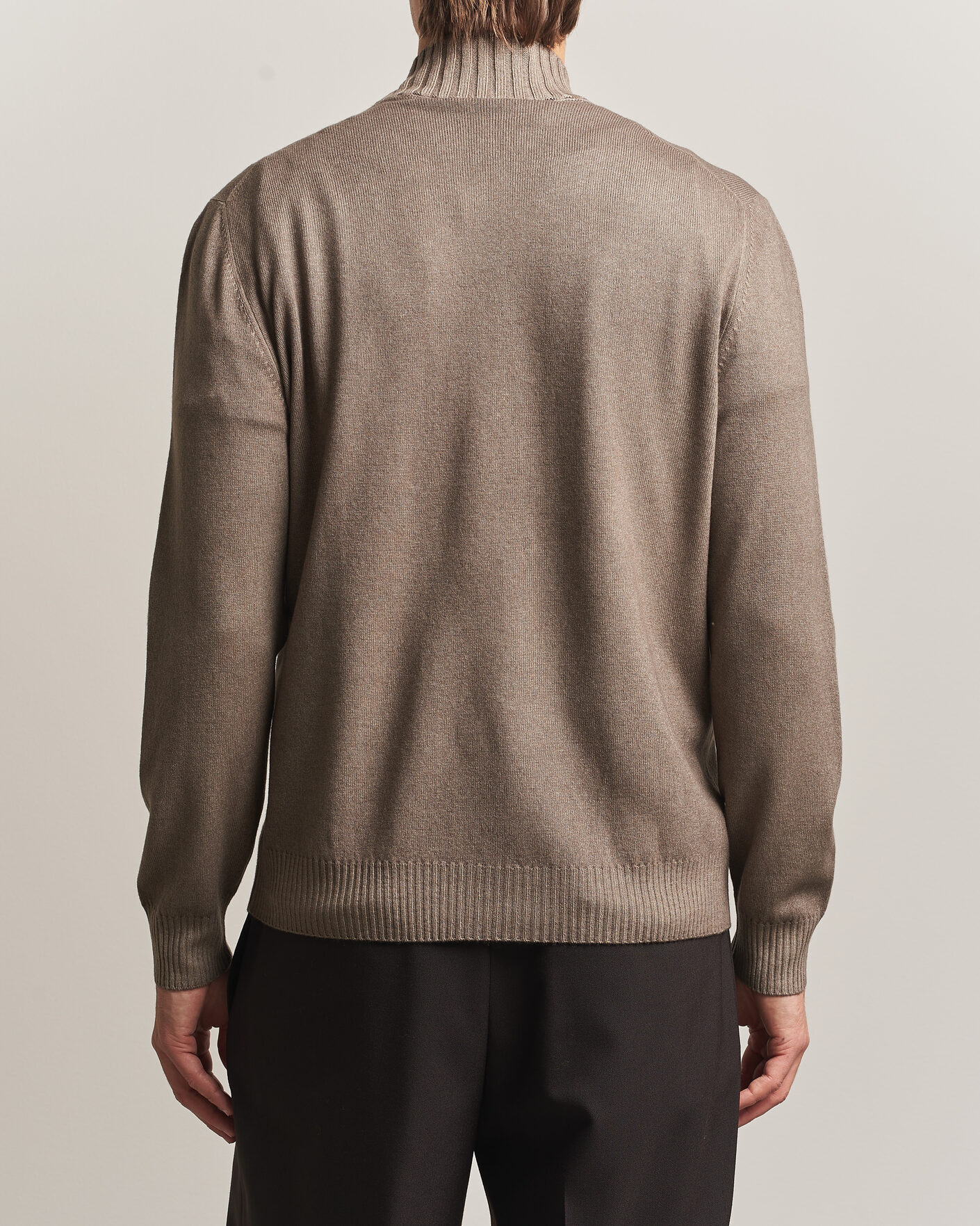 Uomini | Maglieria | Gran Sasso | Wool/Cashmere Washed Full Zip Brown Melange