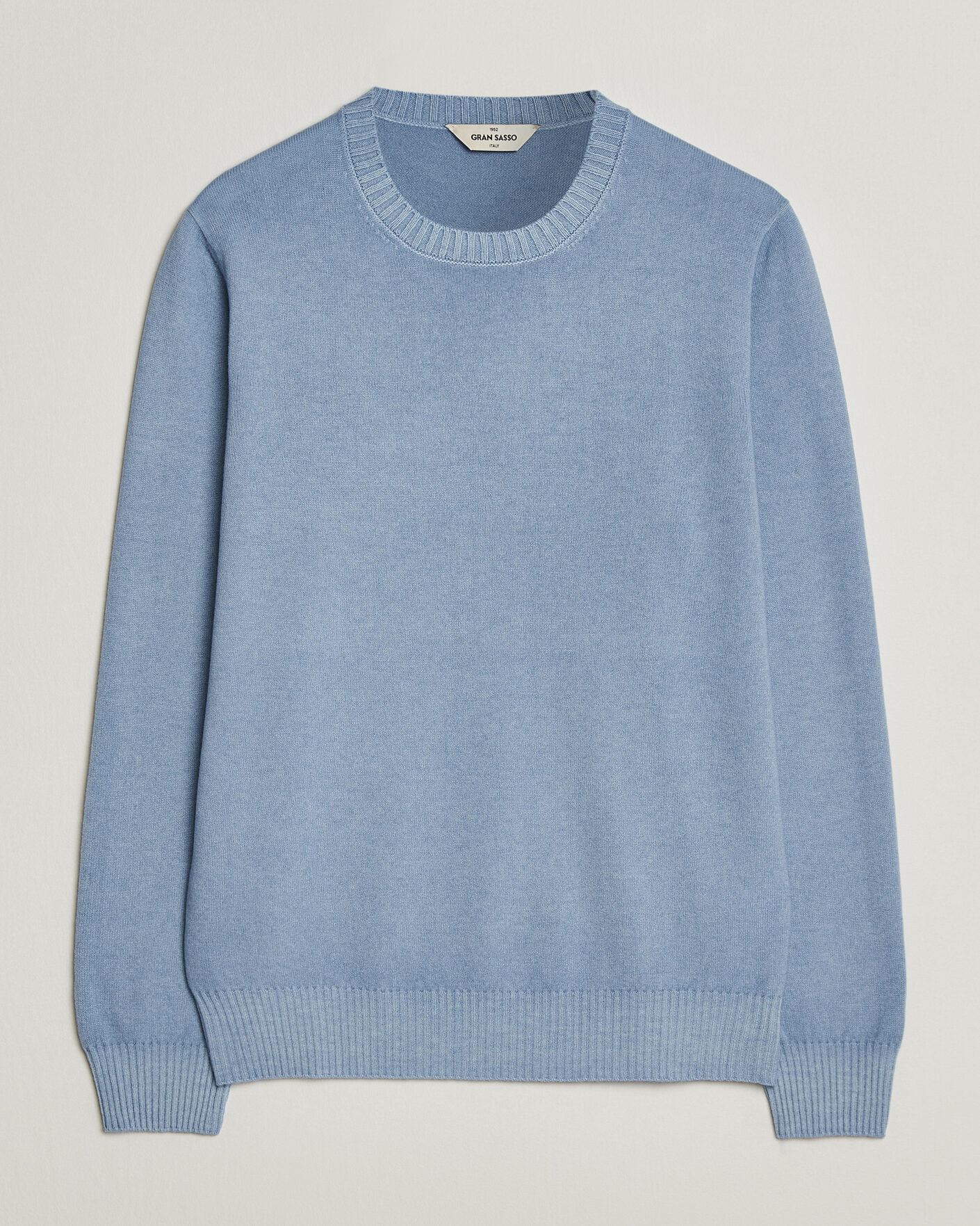 Uomini | Maglieria | Gran Sasso | Wool/Cashmere Washed Crew Neck Blue Melange