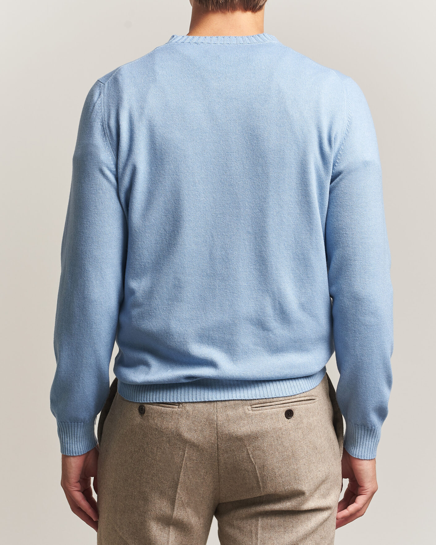 Uomini | Maglieria | Gran Sasso | Wool/Cashmere Washed Crew Neck Blue Melange