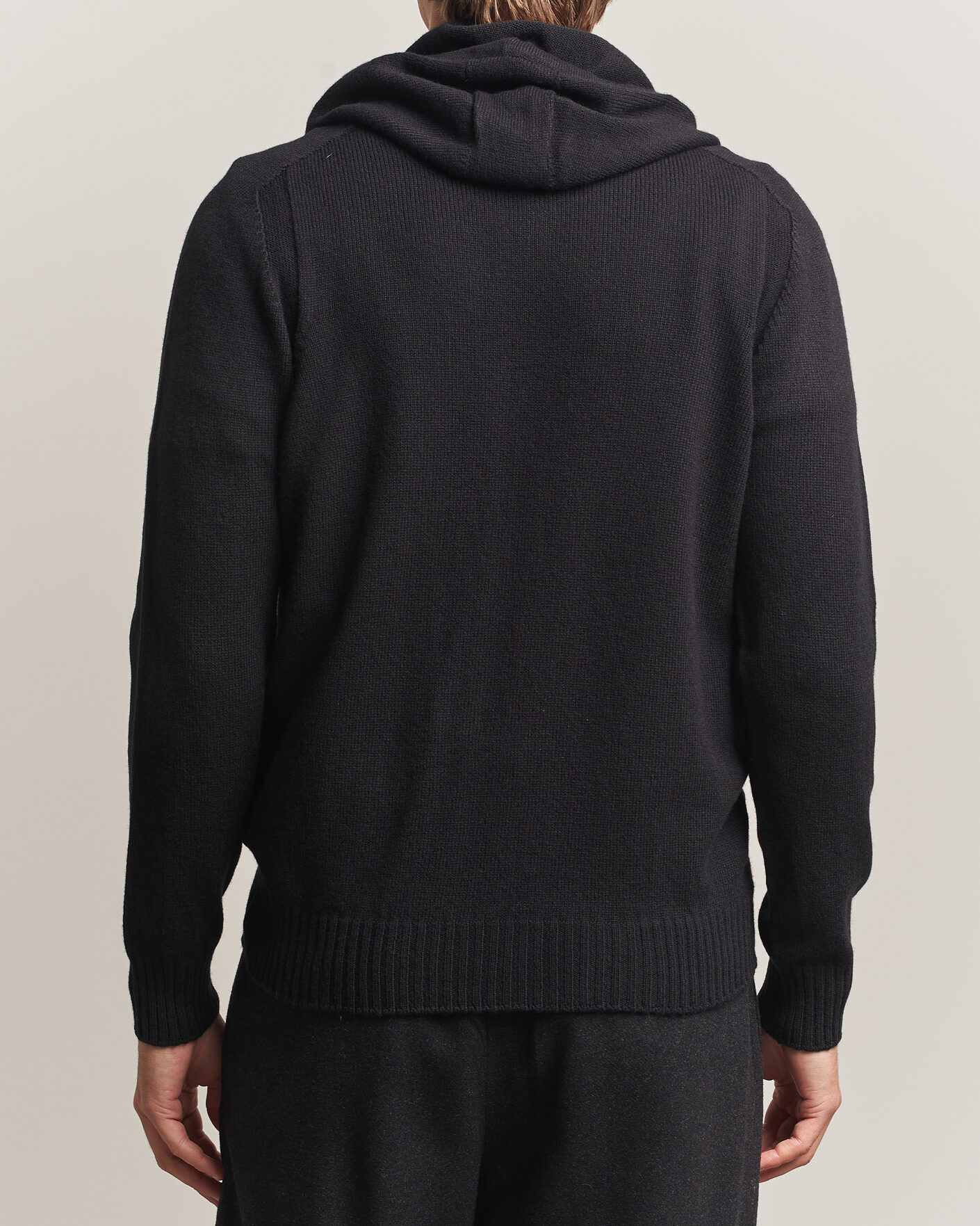 Uomini | Maglieria | Gran Sasso | Full Zip Wool Hoodie Black