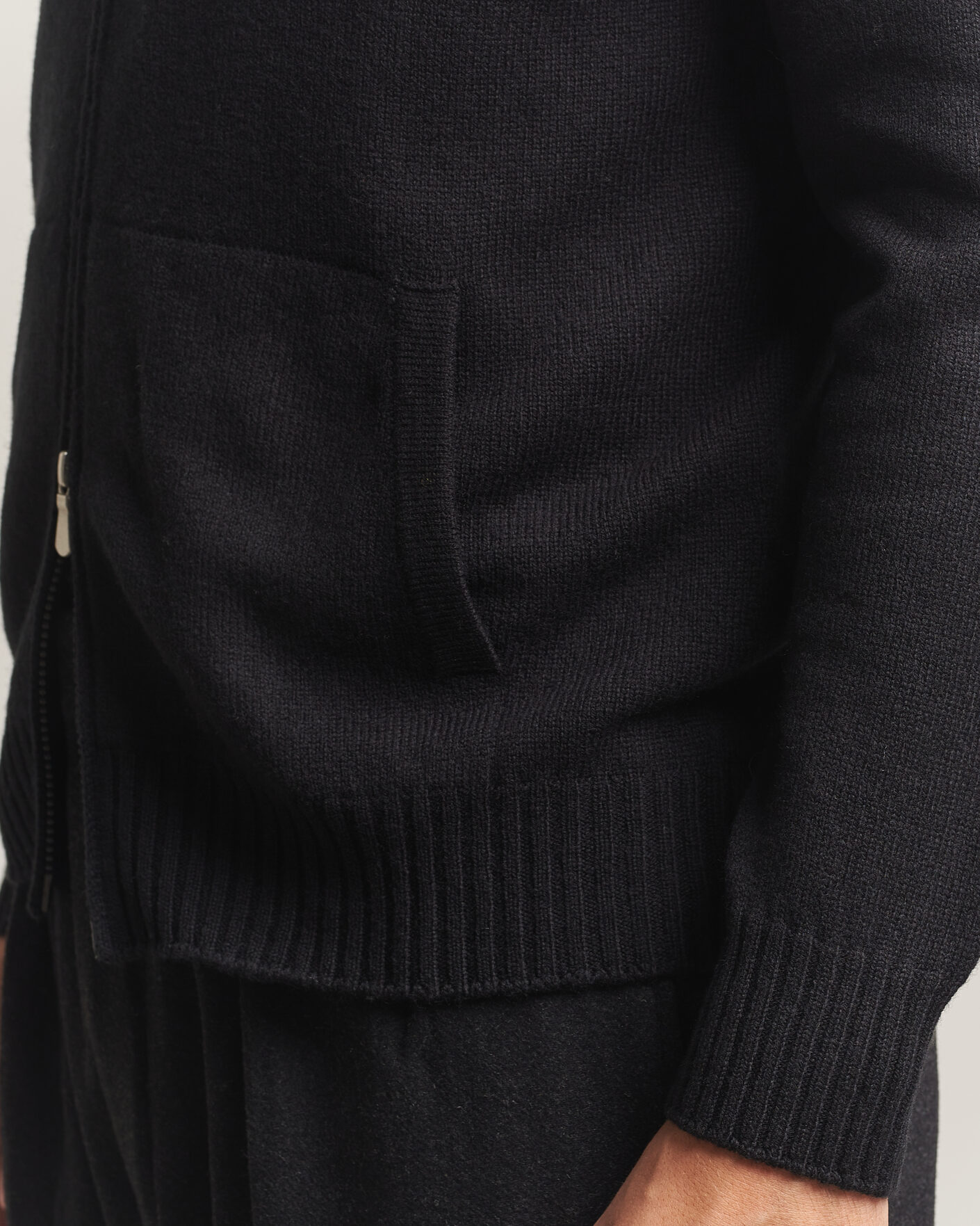 Uomini | Maglieria | Gran Sasso | Full Zip Wool Hoodie Black