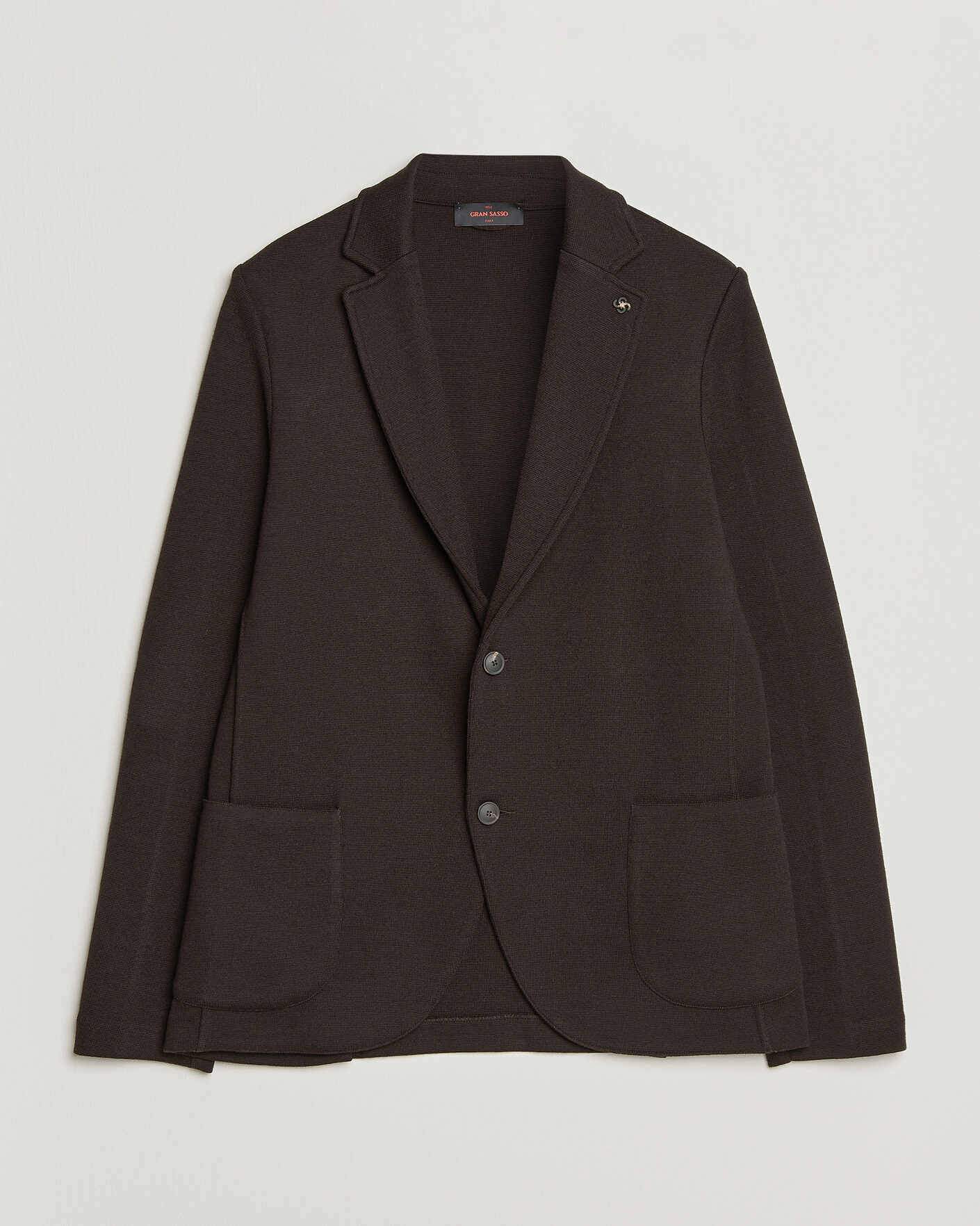 Uomini | Blazers | Gran Sasso | Rainwool Knitted Blazer Dark Brown
