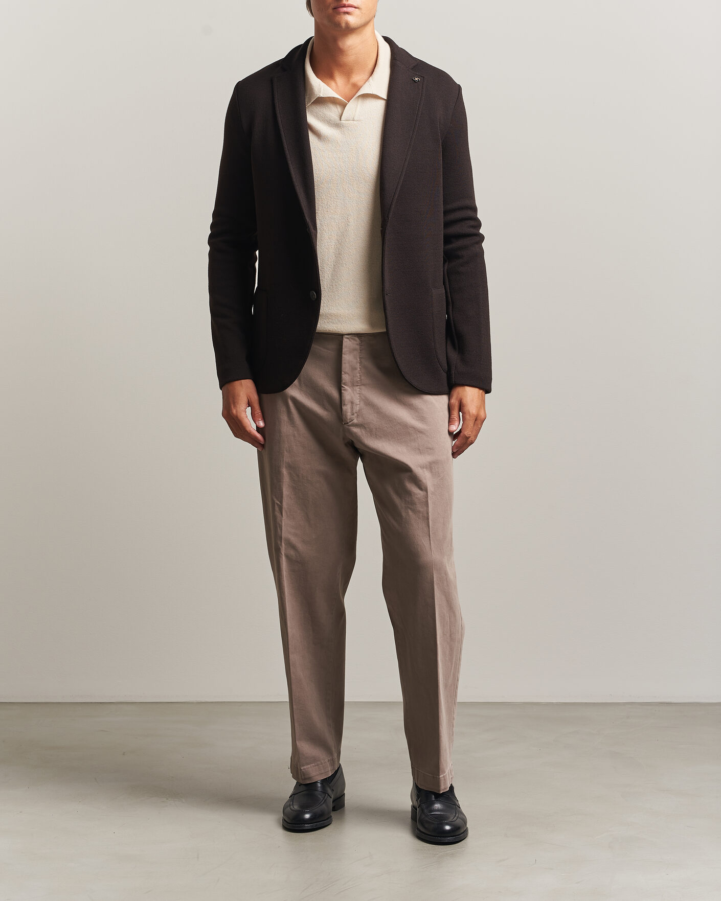 Uomini | Blazers | Gran Sasso | Rainwool Knitted Blazer Dark Brown