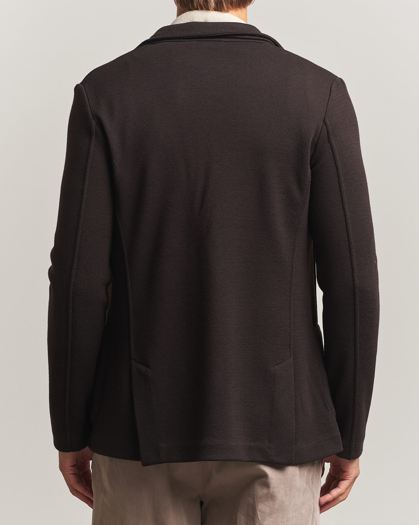 Uomini | Blazers | Gran Sasso | Rainwool Knitted Blazer Dark Brown