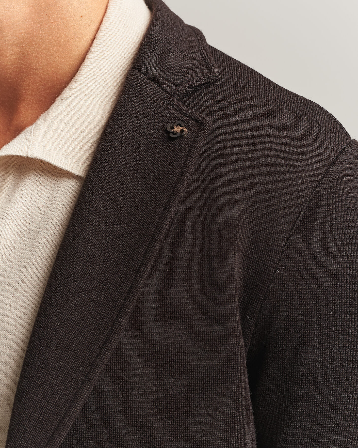 Uomini | Blazers | Gran Sasso | Rainwool Knitted Blazer Dark Brown