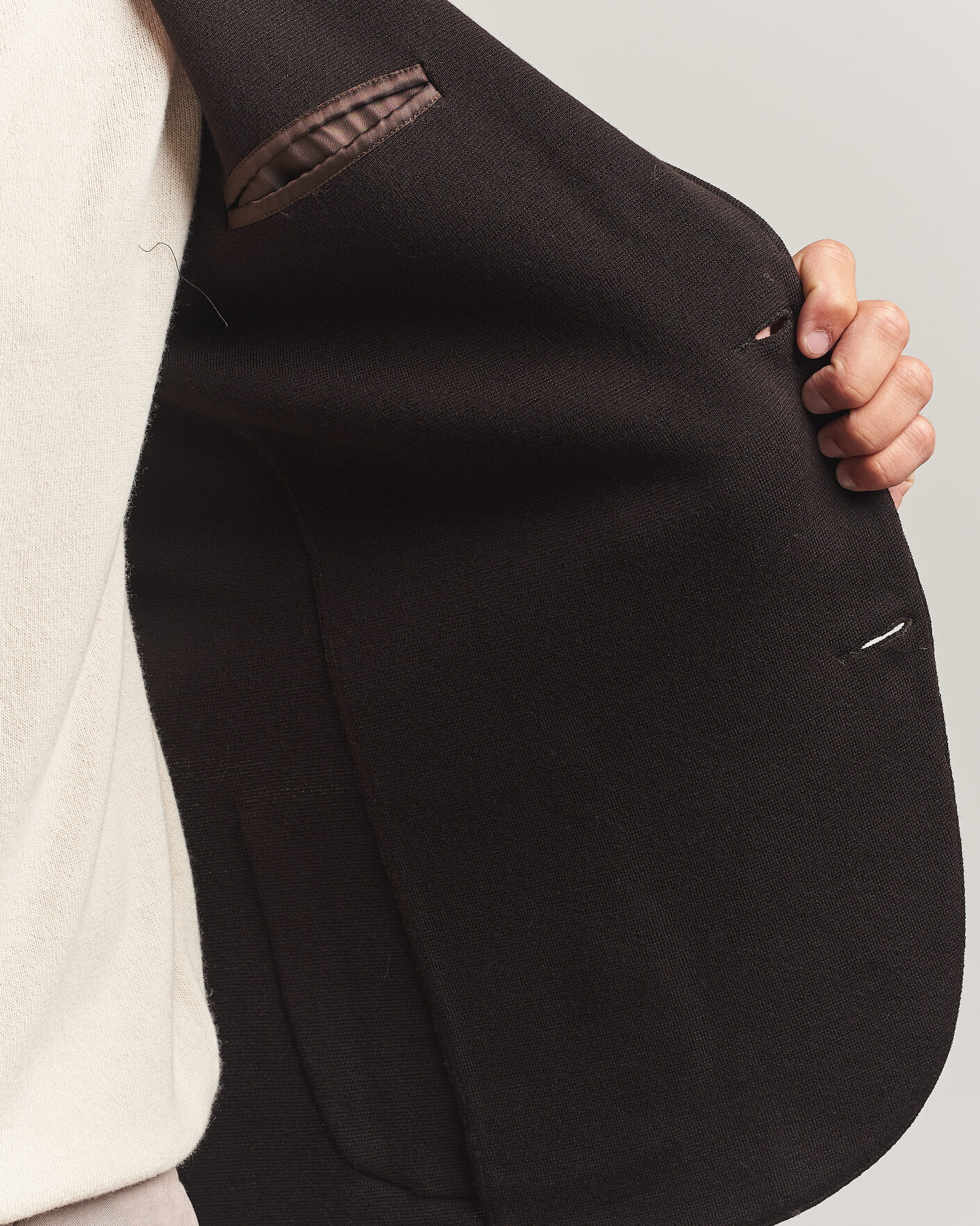 Uomini | Blazers | Gran Sasso | Rainwool Knitted Blazer Dark Brown