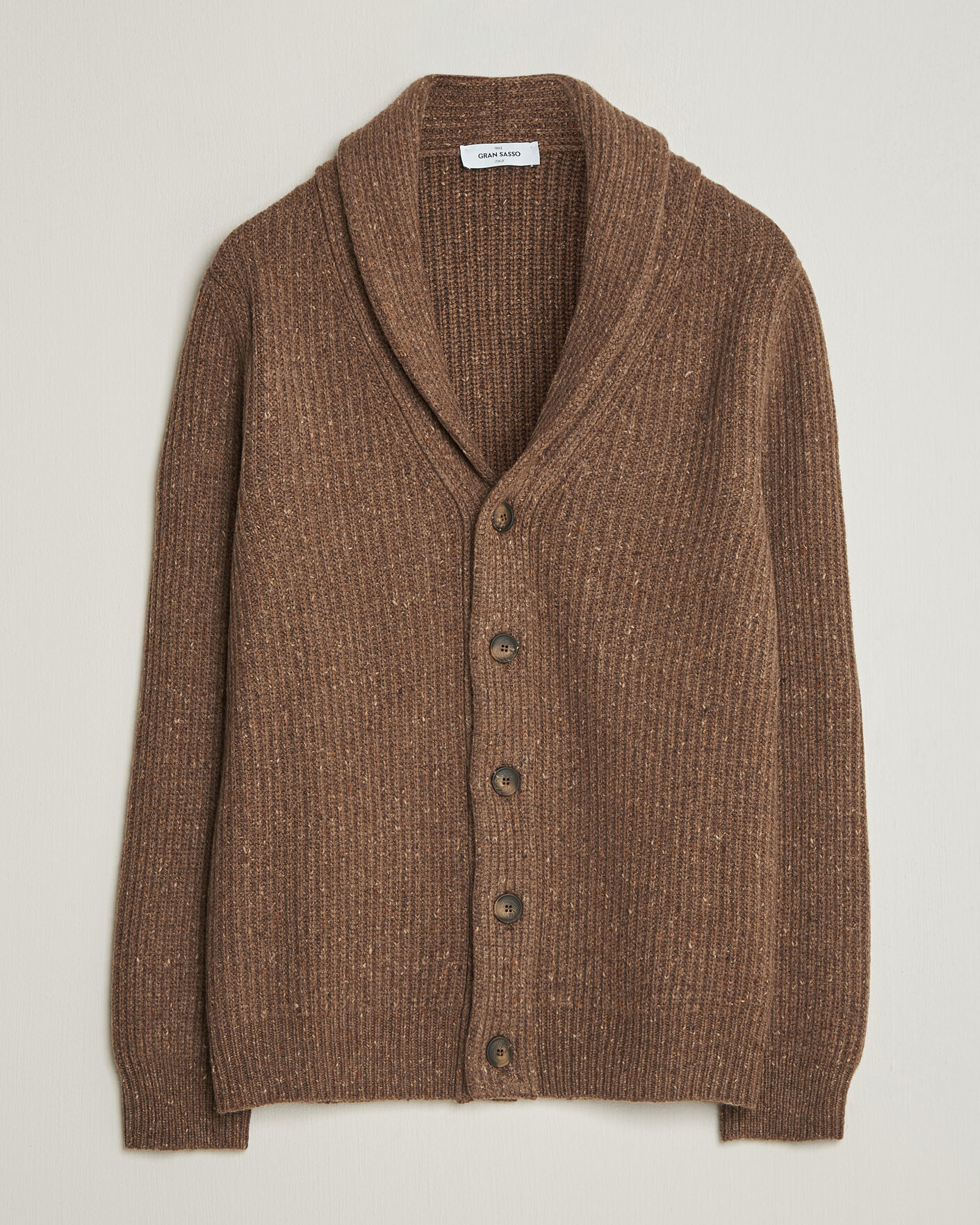 Uomini | Maglieria | Gran Sasso | Wool/Cashmere Donegal Cardigan Brown