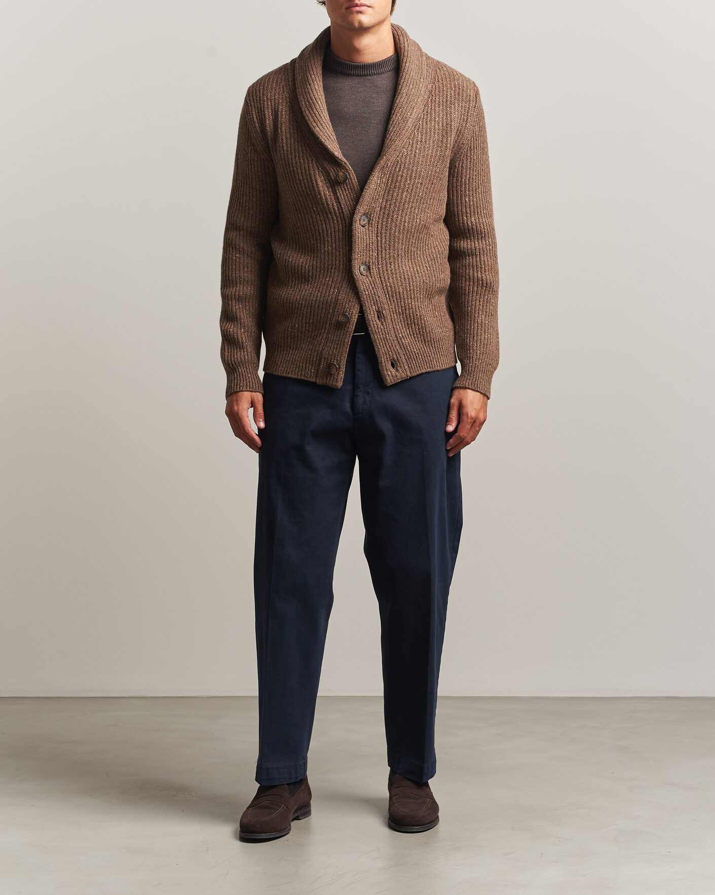 Uomini | Maglieria | Gran Sasso | Wool/Cashmere Donegal Cardigan Brown