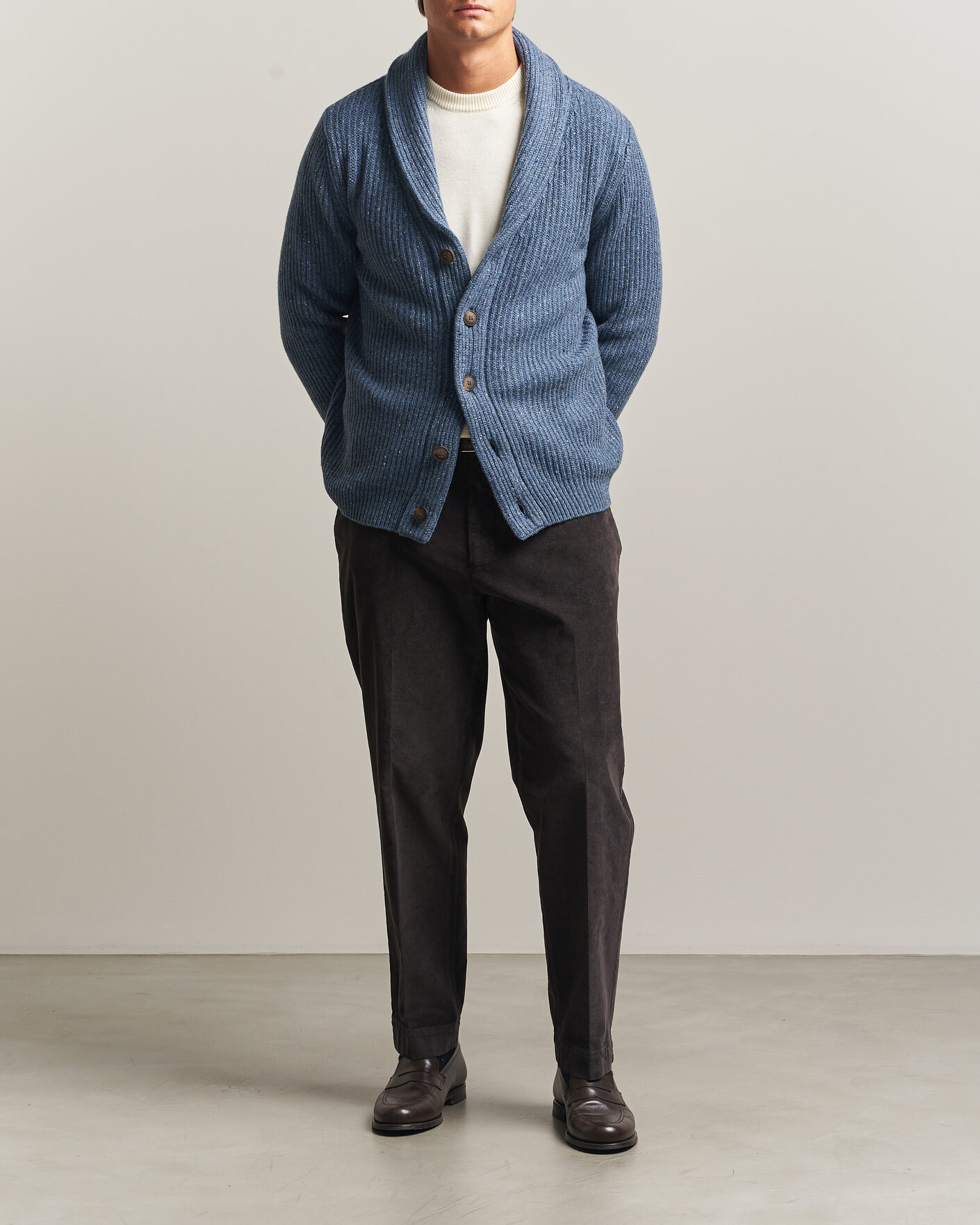 Uomini | Maglieria | Gran Sasso | Wool/Cashmere Donegal Cardigan Blue