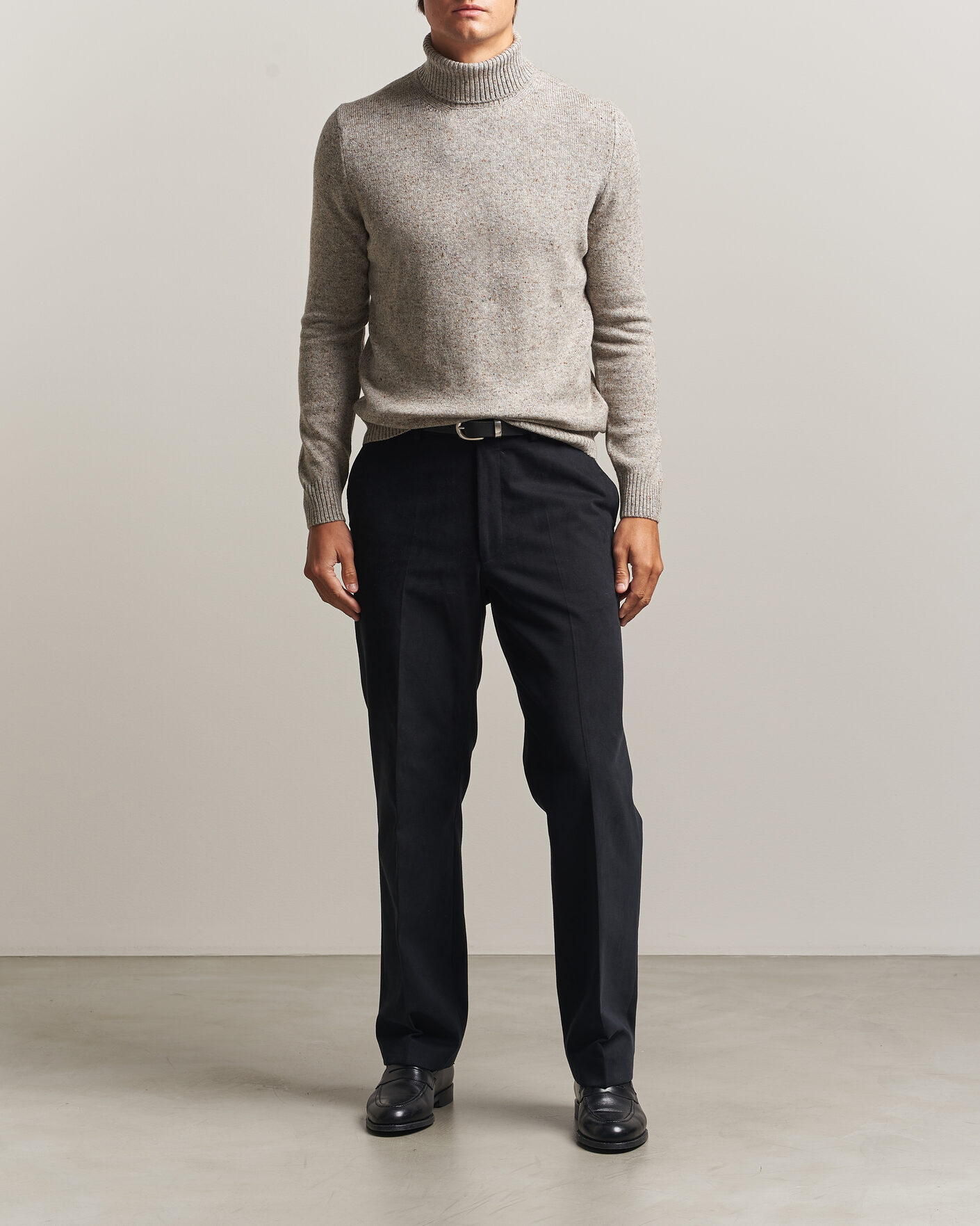 Uomini | Maglieria | Gran Sasso | Wool/Cashmere Donegal Rollneck Beige