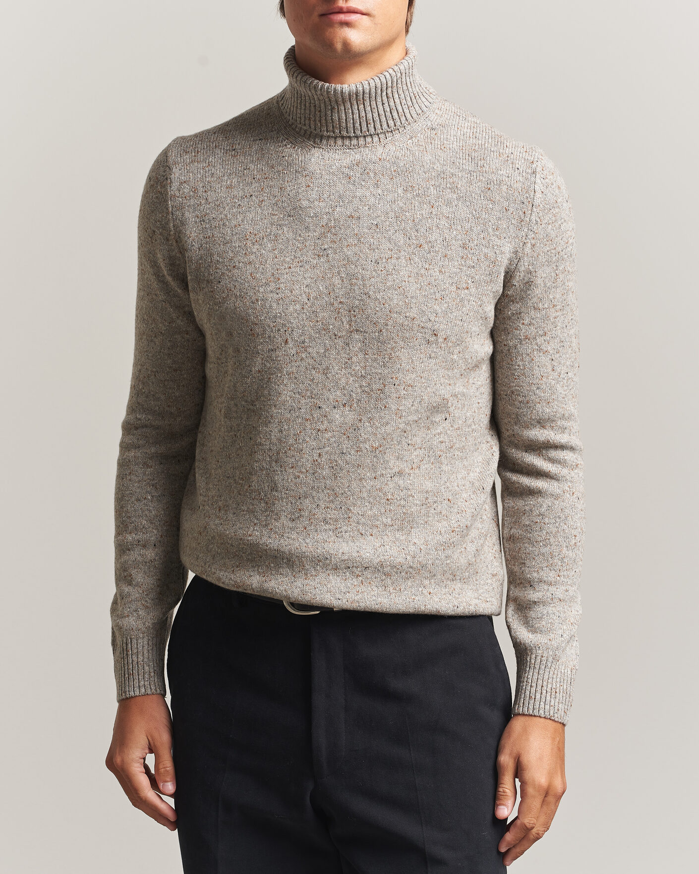 Uomini | Maglieria | Gran Sasso | Wool/Cashmere Donegal Rollneck Beige