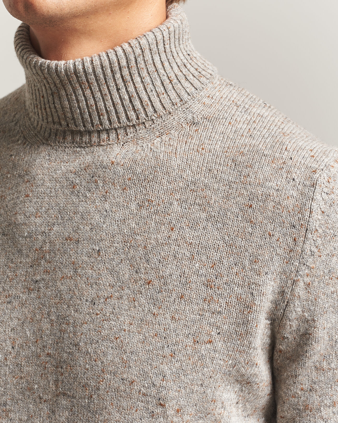 Uomini | Maglieria | Gran Sasso | Wool/Cashmere Donegal Rollneck Beige