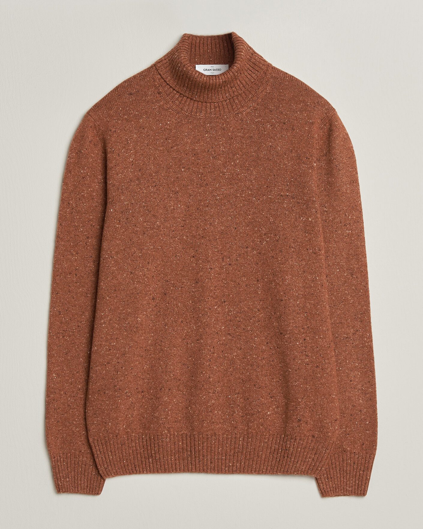 Uomini | Maglieria | Gran Sasso | Wool/Cashmere Donegal Rollneck Rust Orange