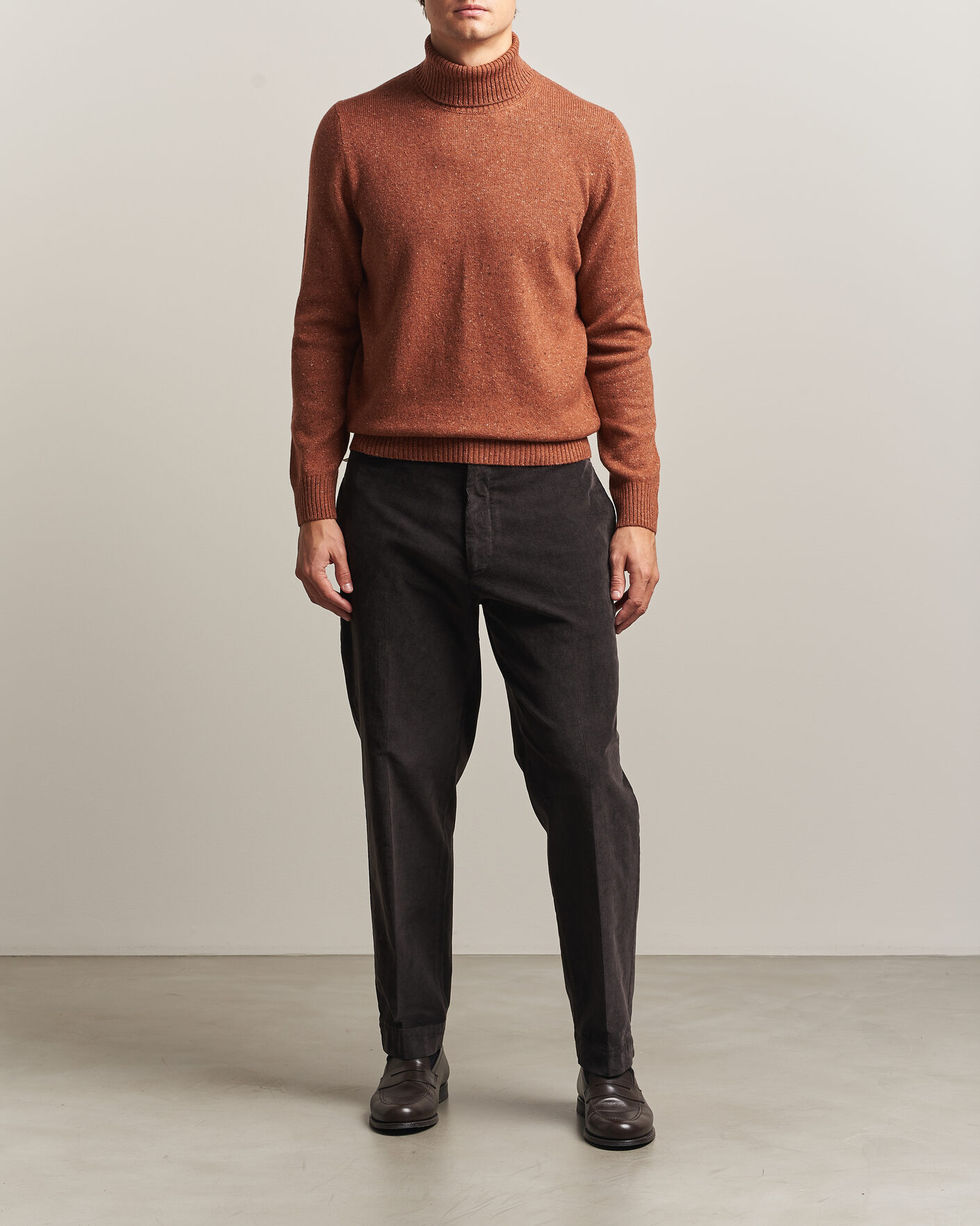 Uomini | Maglieria | Gran Sasso | Wool/Cashmere Donegal Rollneck Rust Orange