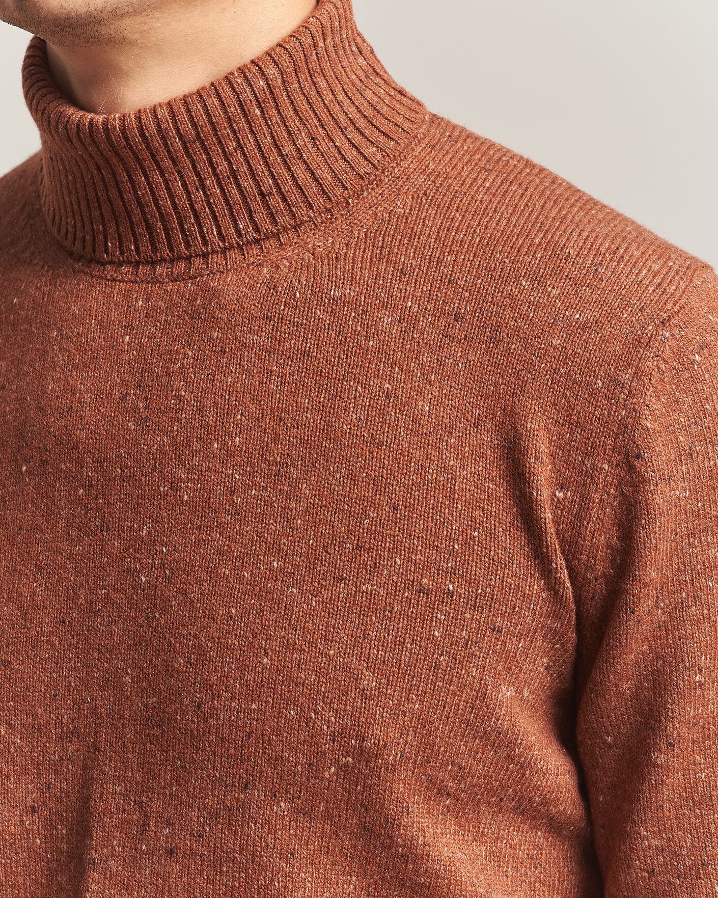 Uomini | Maglieria | Gran Sasso | Wool/Cashmere Donegal Rollneck Rust Orange