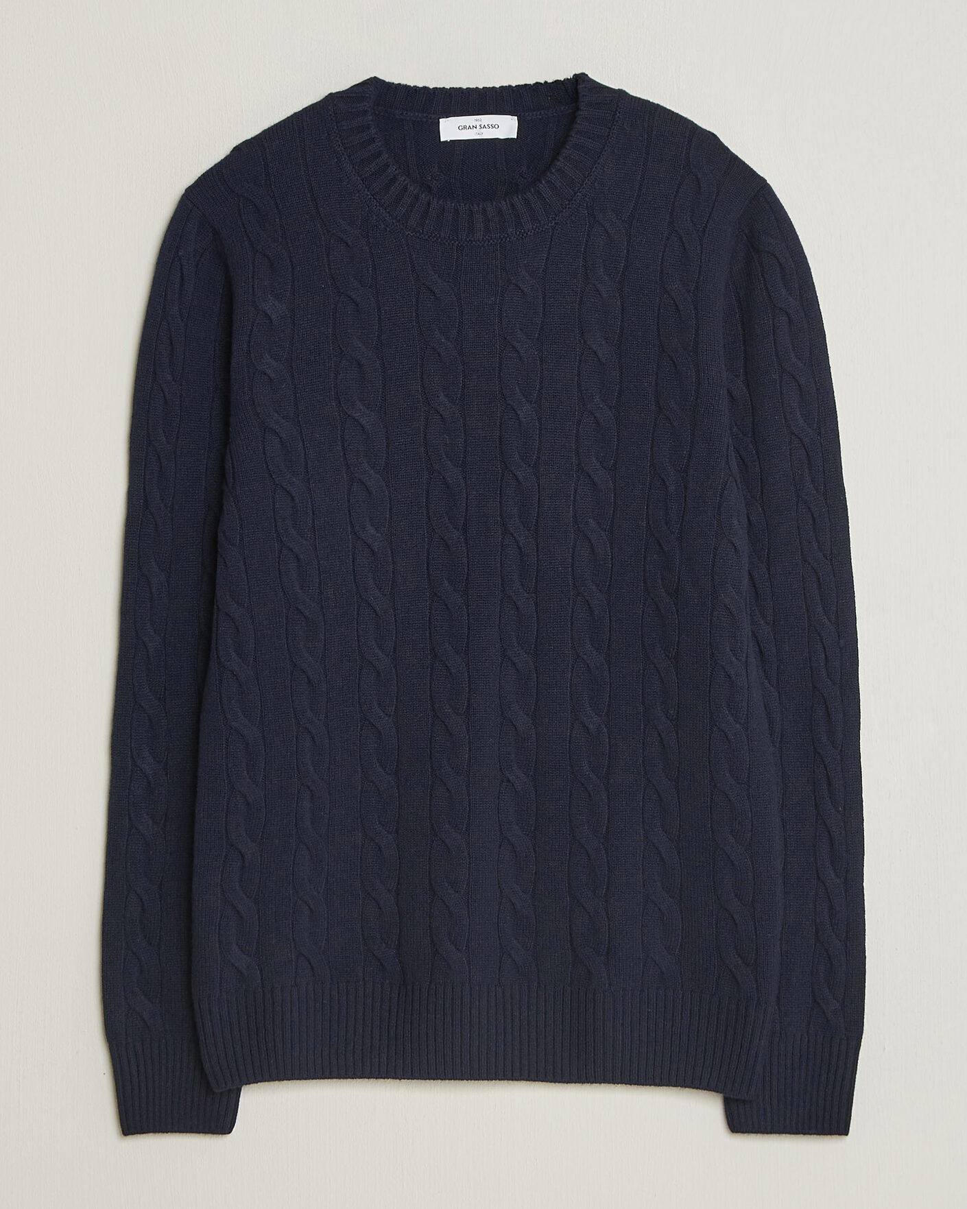 Uomini | Maglieria | Gran Sasso | Wool/Cashmere Cable Crew Neck Navy