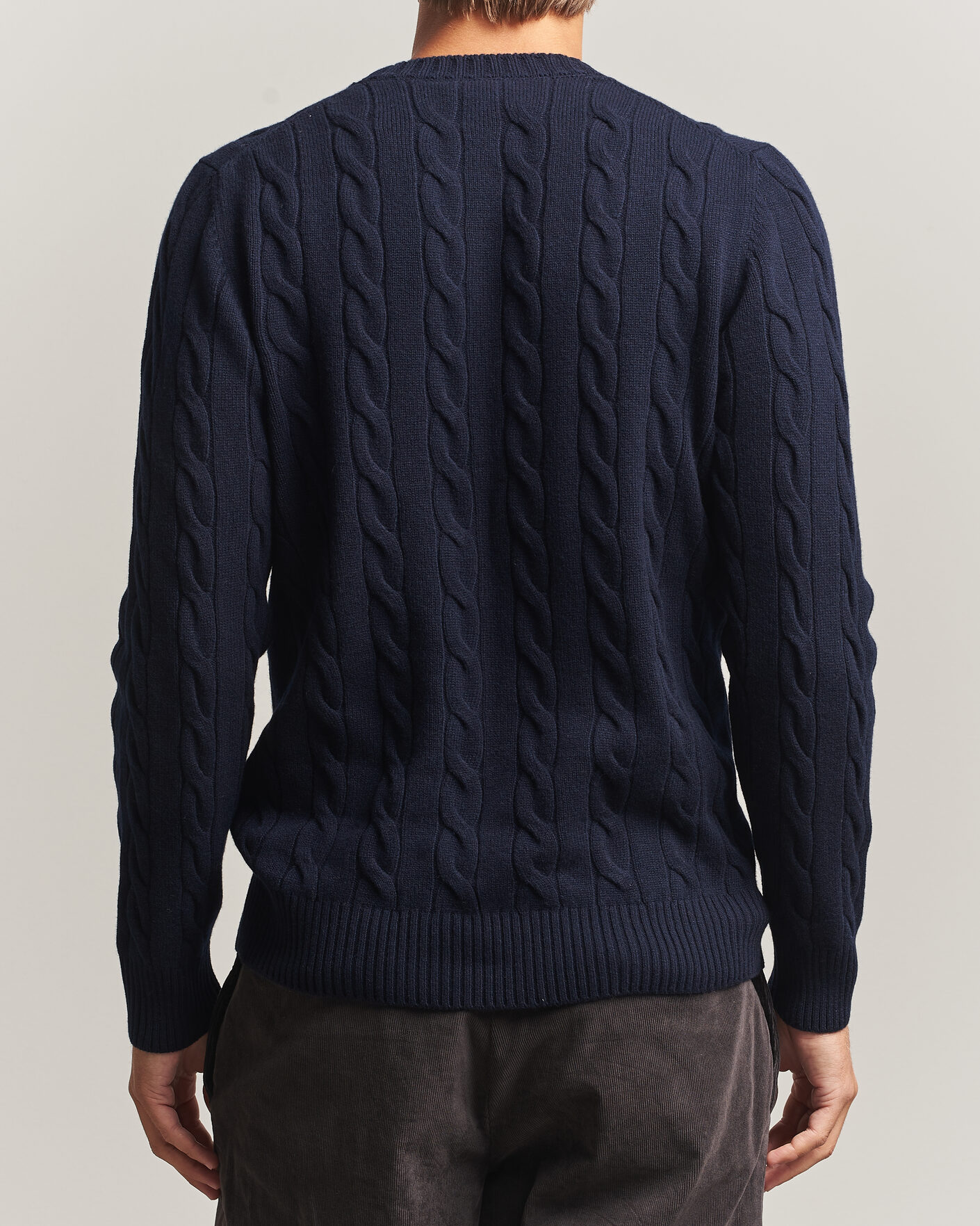 Uomini | Maglieria | Gran Sasso | Wool/Cashmere Cable Crew Neck Navy