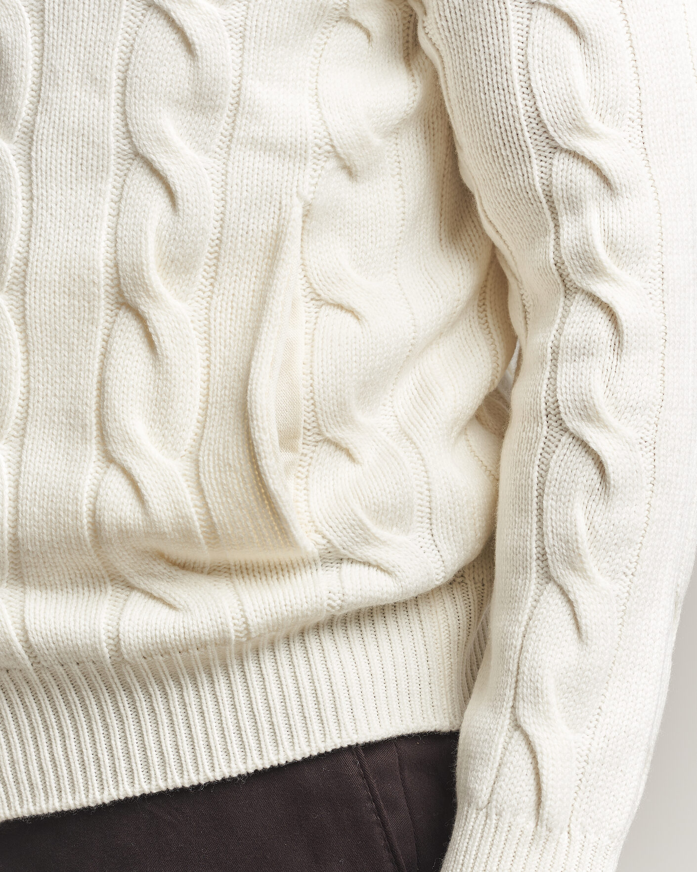 Uomini | Maglieria | Gran Sasso | Wool/Cashmere Cable Full Zip Cream
