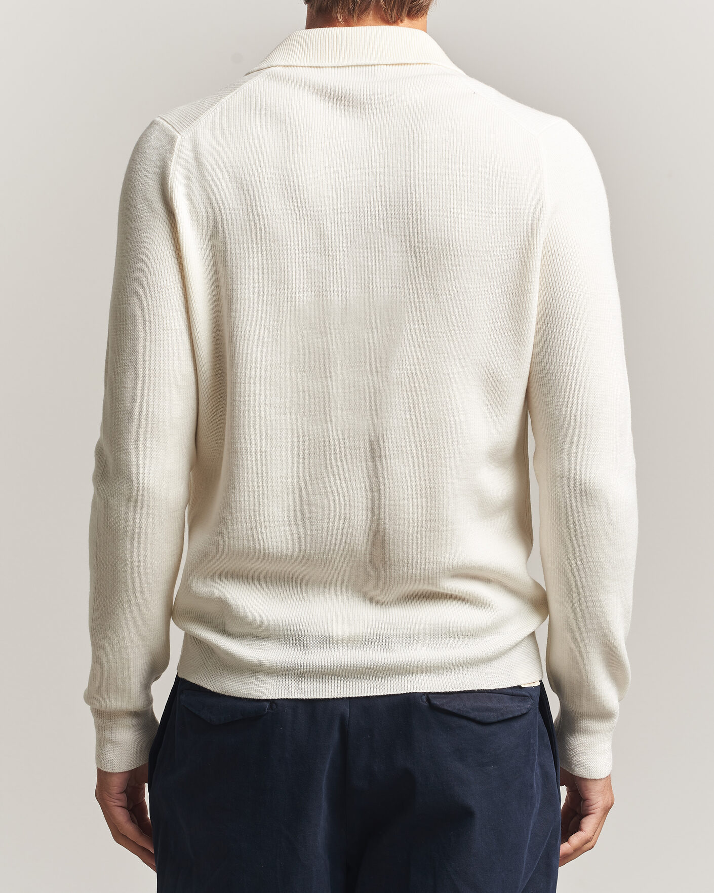 Uomini | Maglieria | Gran Sasso | Merino Knitted Polo Cream