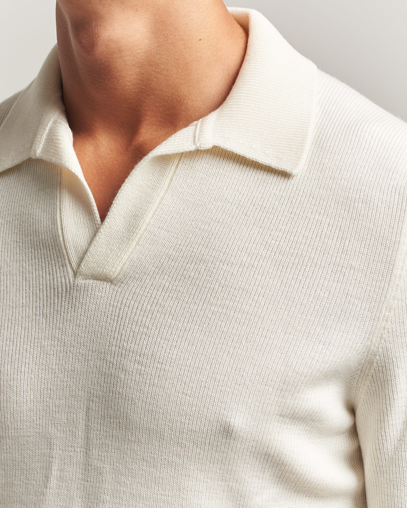 Uomini | Maglieria | Gran Sasso | Merino Knitted Polo Cream