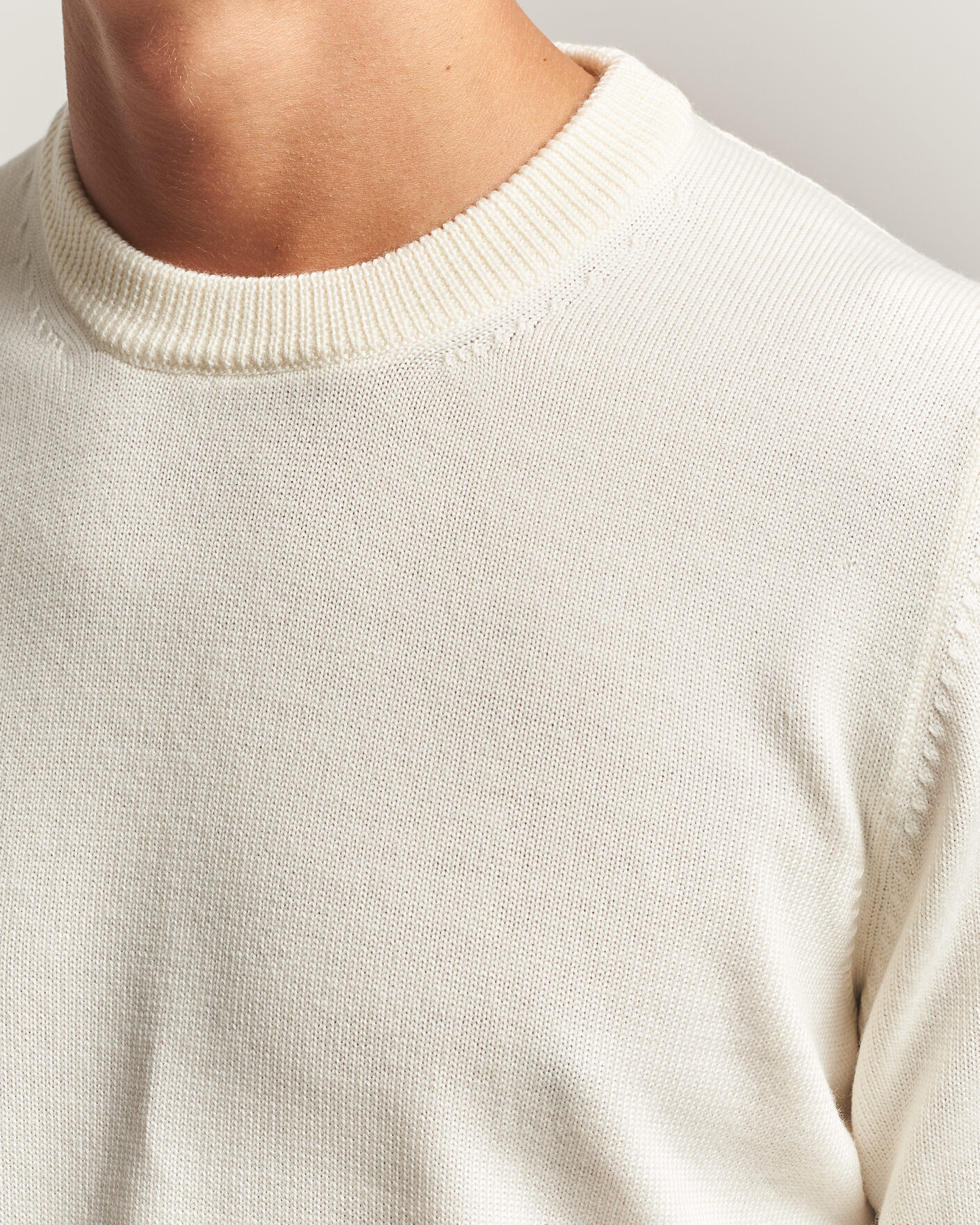 Uomini | Maglieria | Gran Sasso | Merino Knitted Crew Neck Cream
