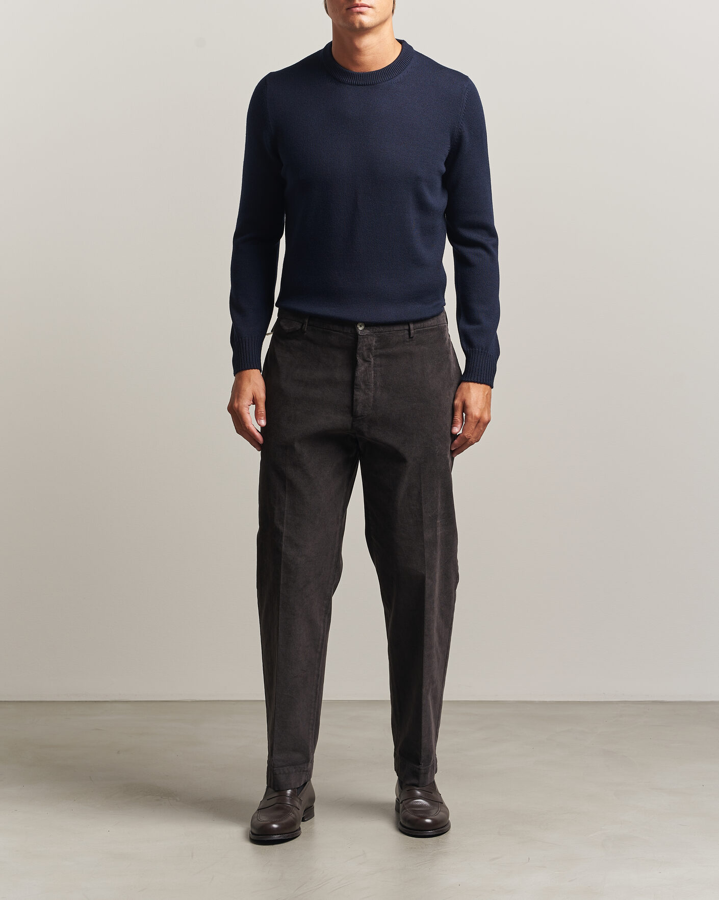 Uomini | Maglieria | Gran Sasso | Merino Knitted Crew Neck Navy