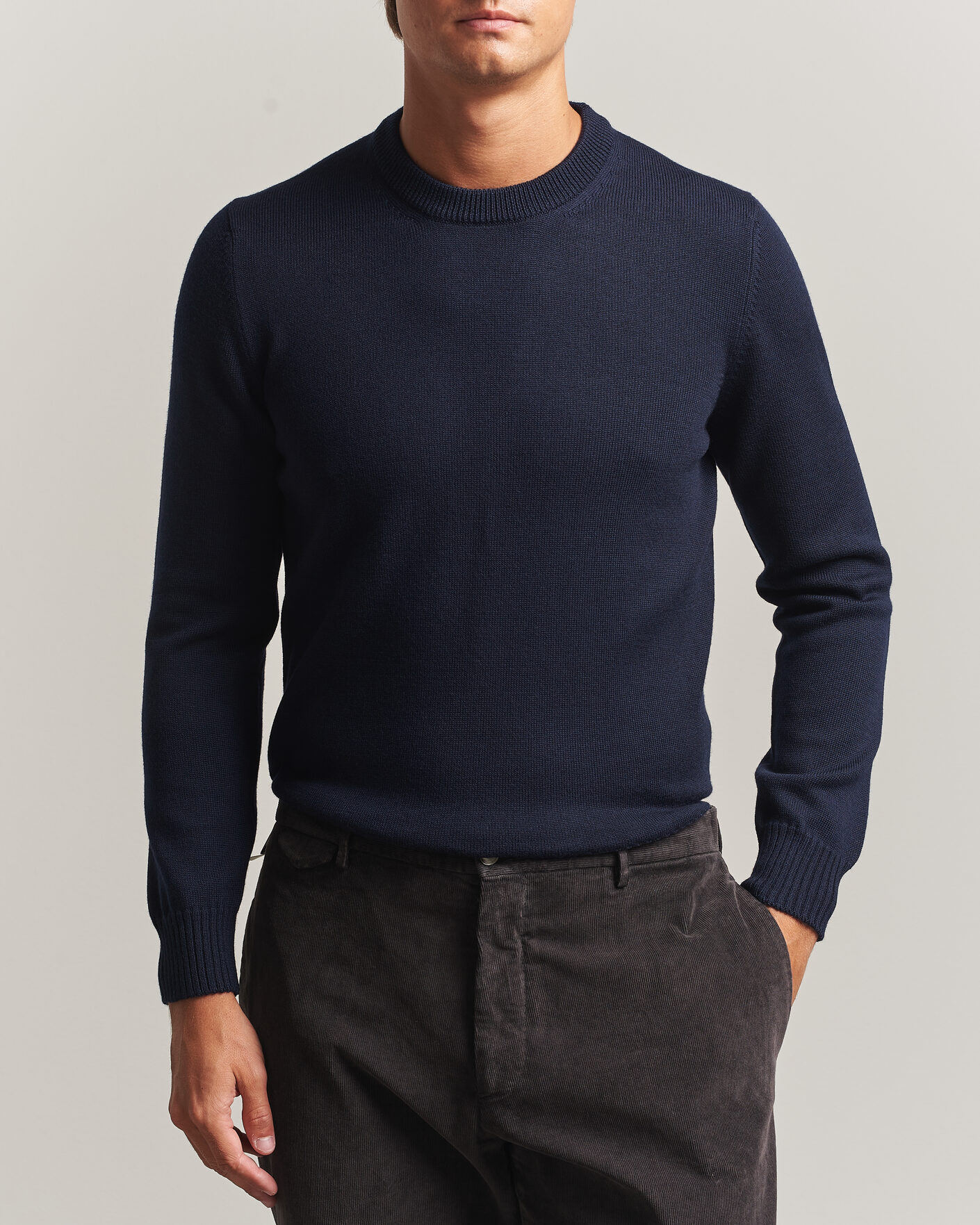 Uomini | Maglieria | Gran Sasso | Merino Knitted Crew Neck Navy