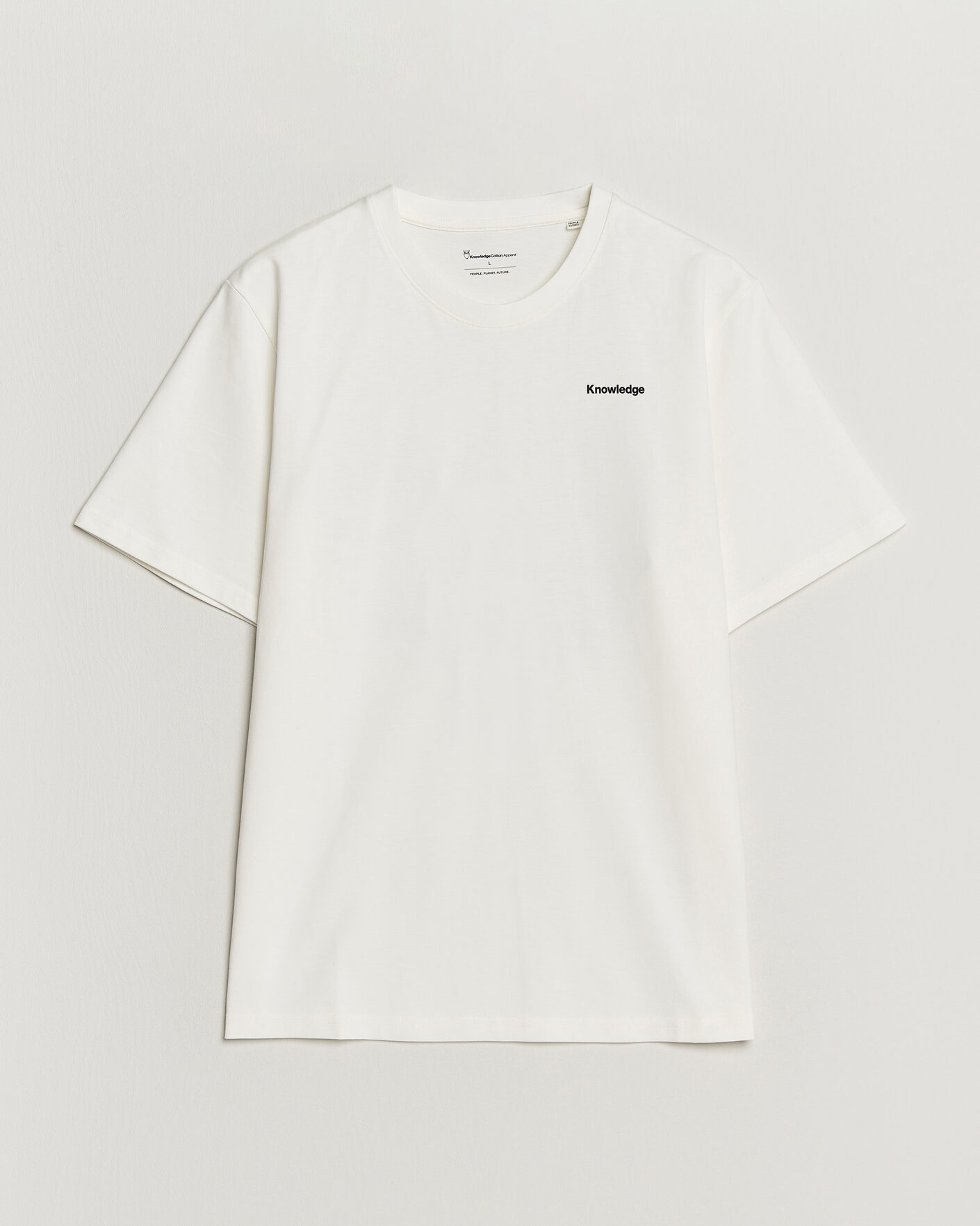 Uomini | T-shirt | KnowledgeCotton Apparel | Back Print T-Shirt Egret
