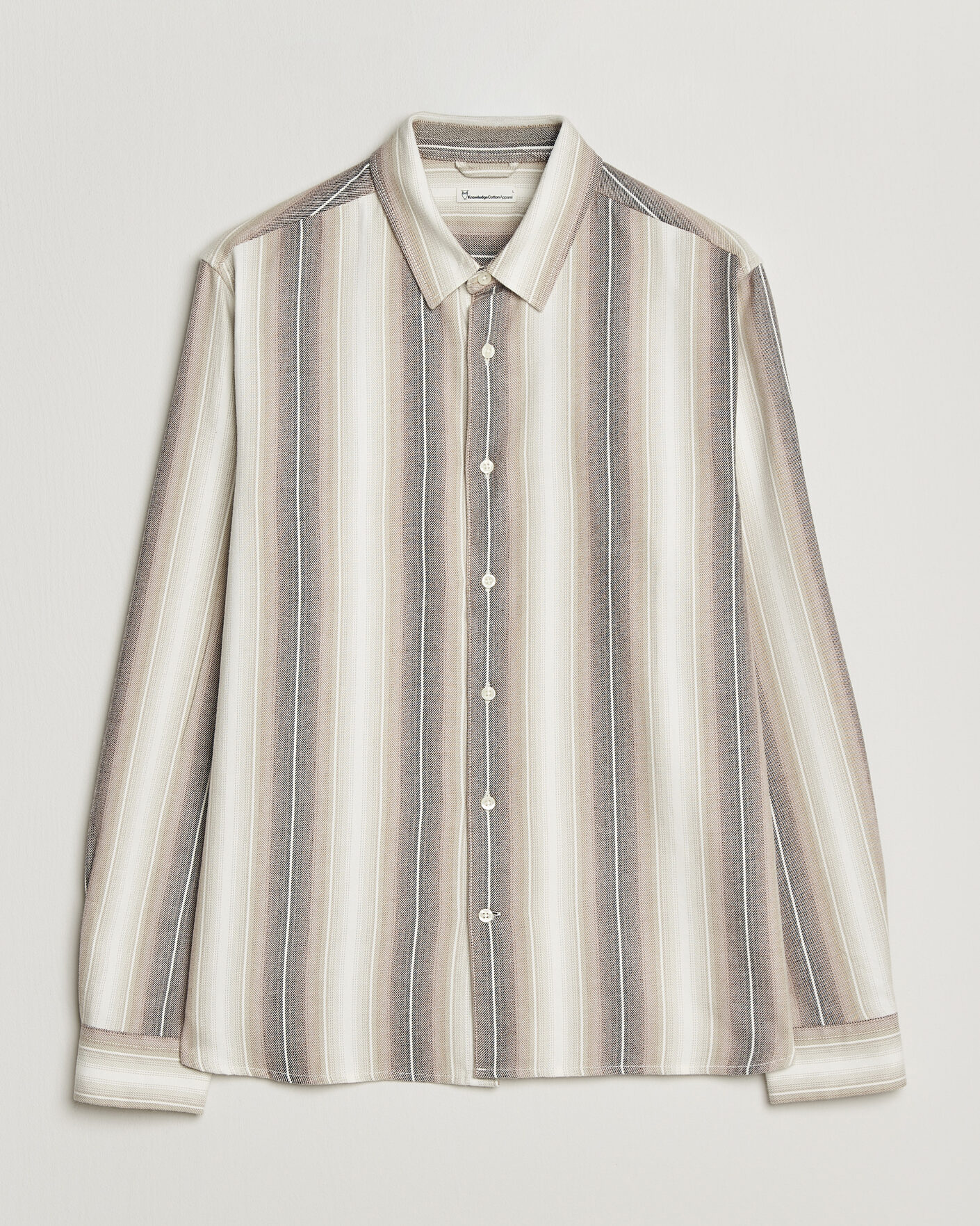 Uomini | Camicie | KnowledgeCotton Apparel | Dune Regular Stripe Shirt Creme