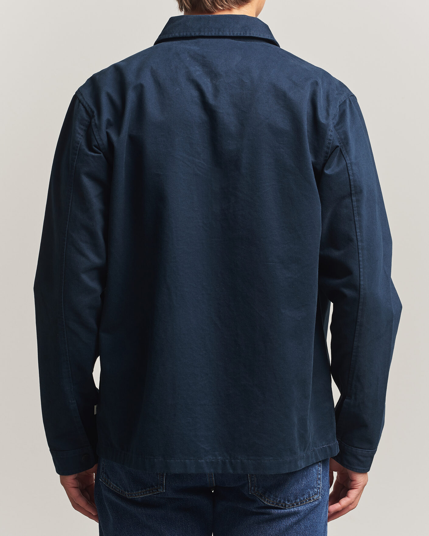 Uomini | Camicie | KnowledgeCotton Apparel | Twill Zip Overshirt Total Eclipse