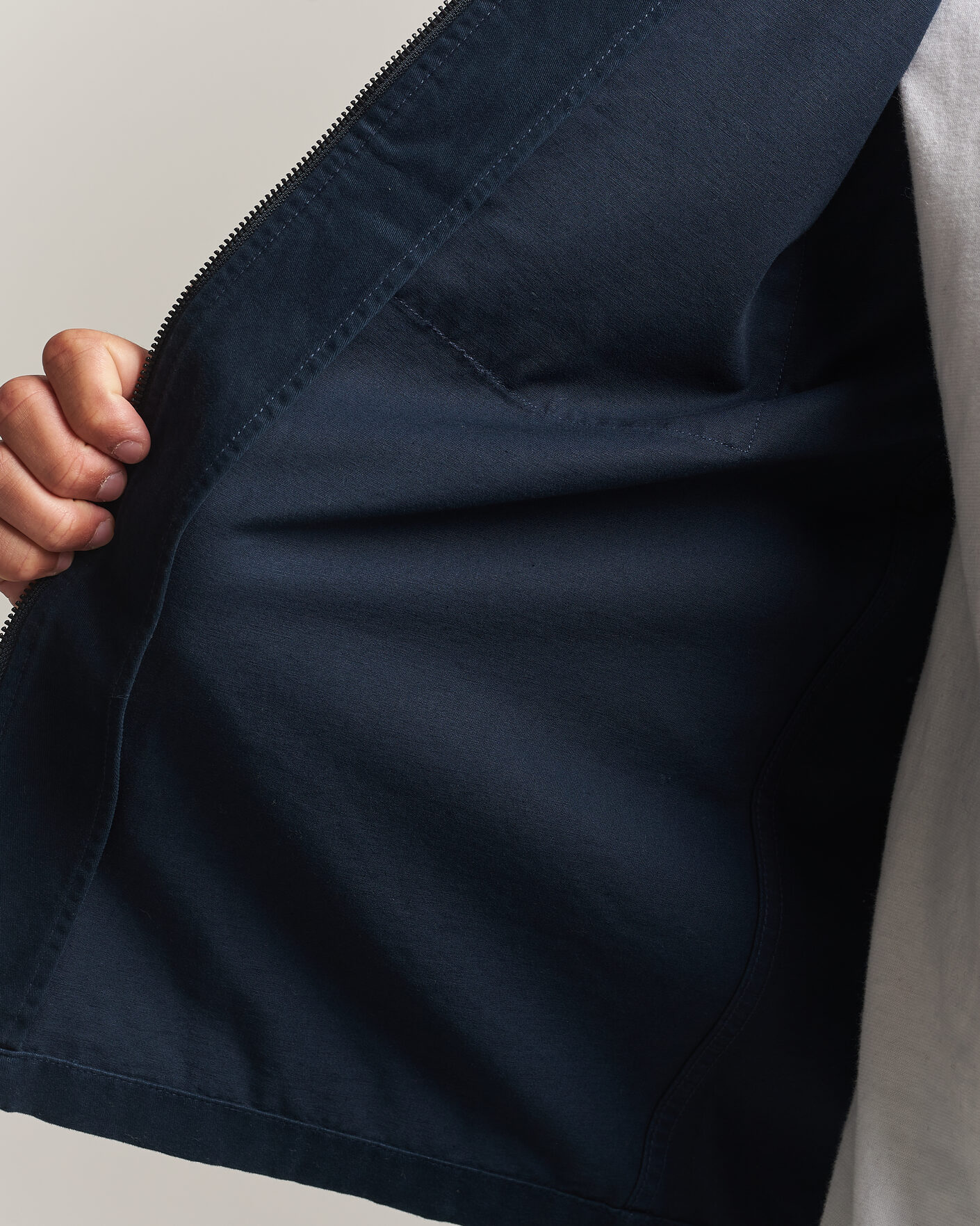 Uomini | Camicie | KnowledgeCotton Apparel | Twill Zip Overshirt Total Eclipse