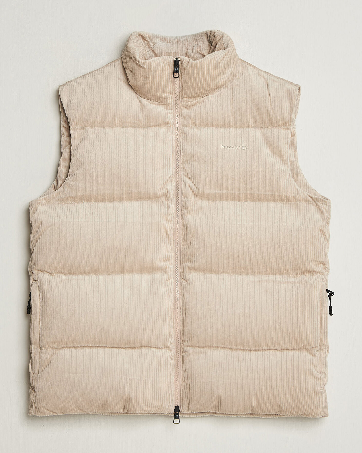 Uomini | Gilet | KnowledgeCotton Apparel | Corduroy Puffer Vest Light Feather Grey