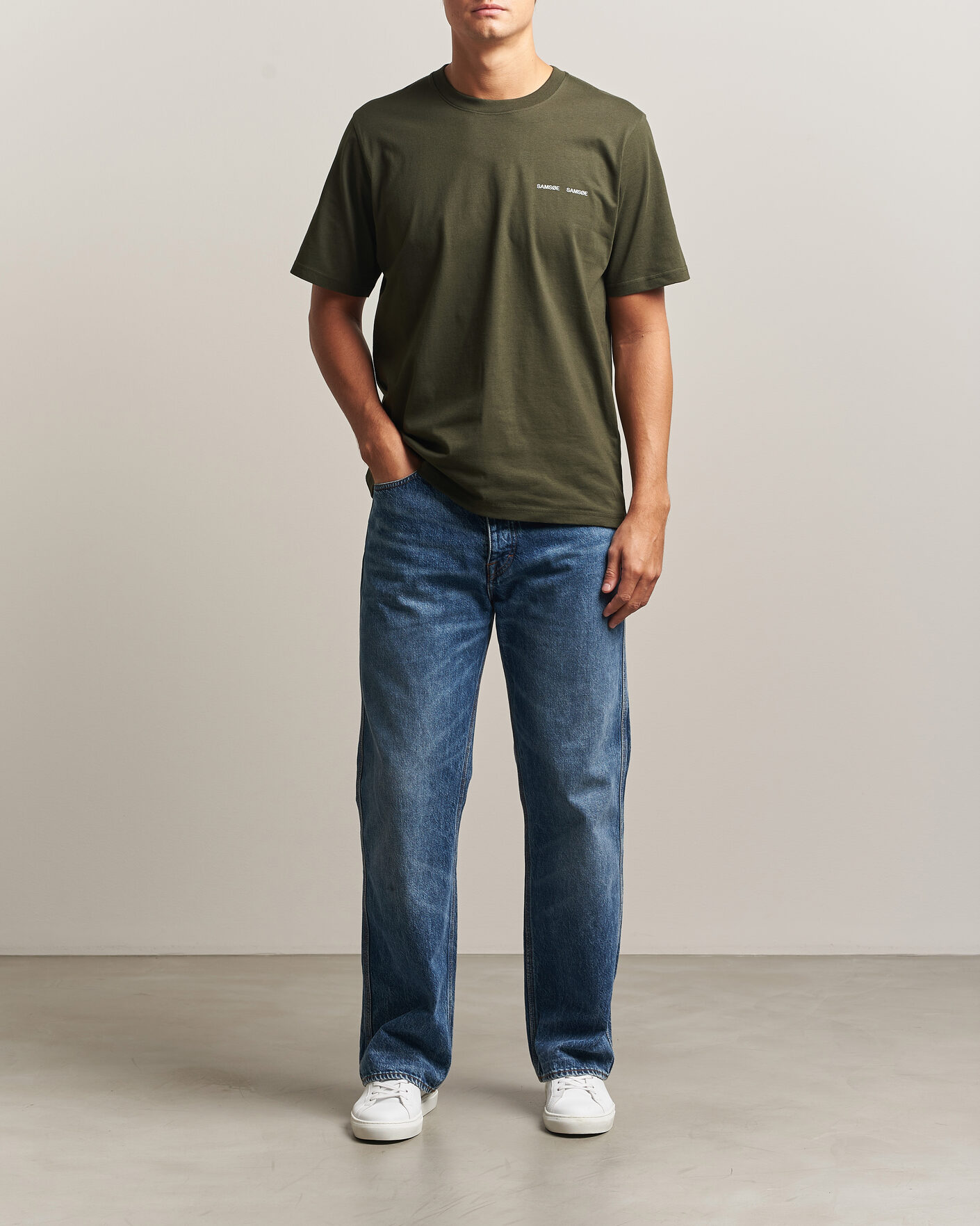 Uomini | T-shirt | Samsøe Samsøe | Thomas Cotton T-Shirt Forest Night