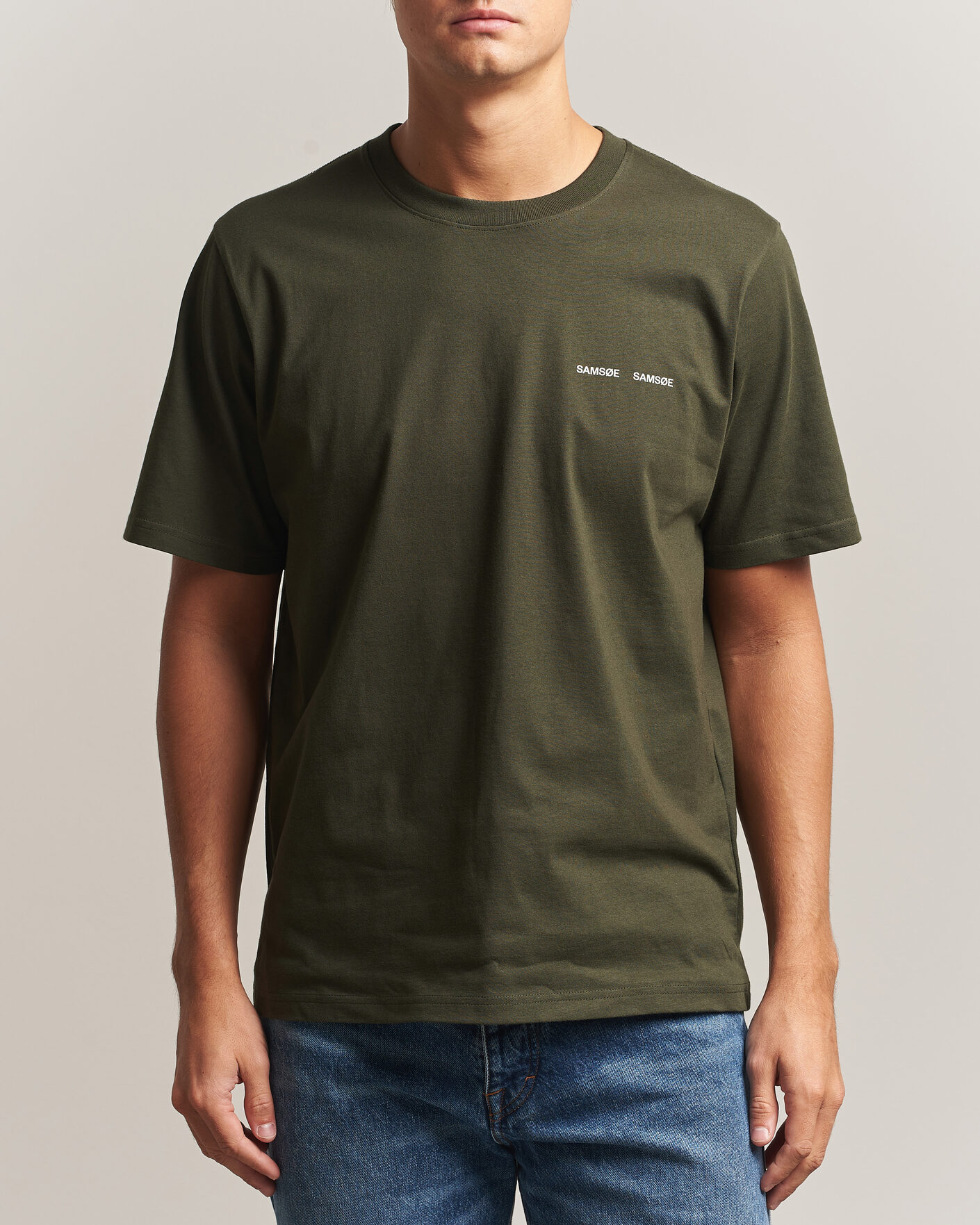 Uomini | T-shirt | Samsøe Samsøe | Thomas Cotton T-Shirt Forest Night