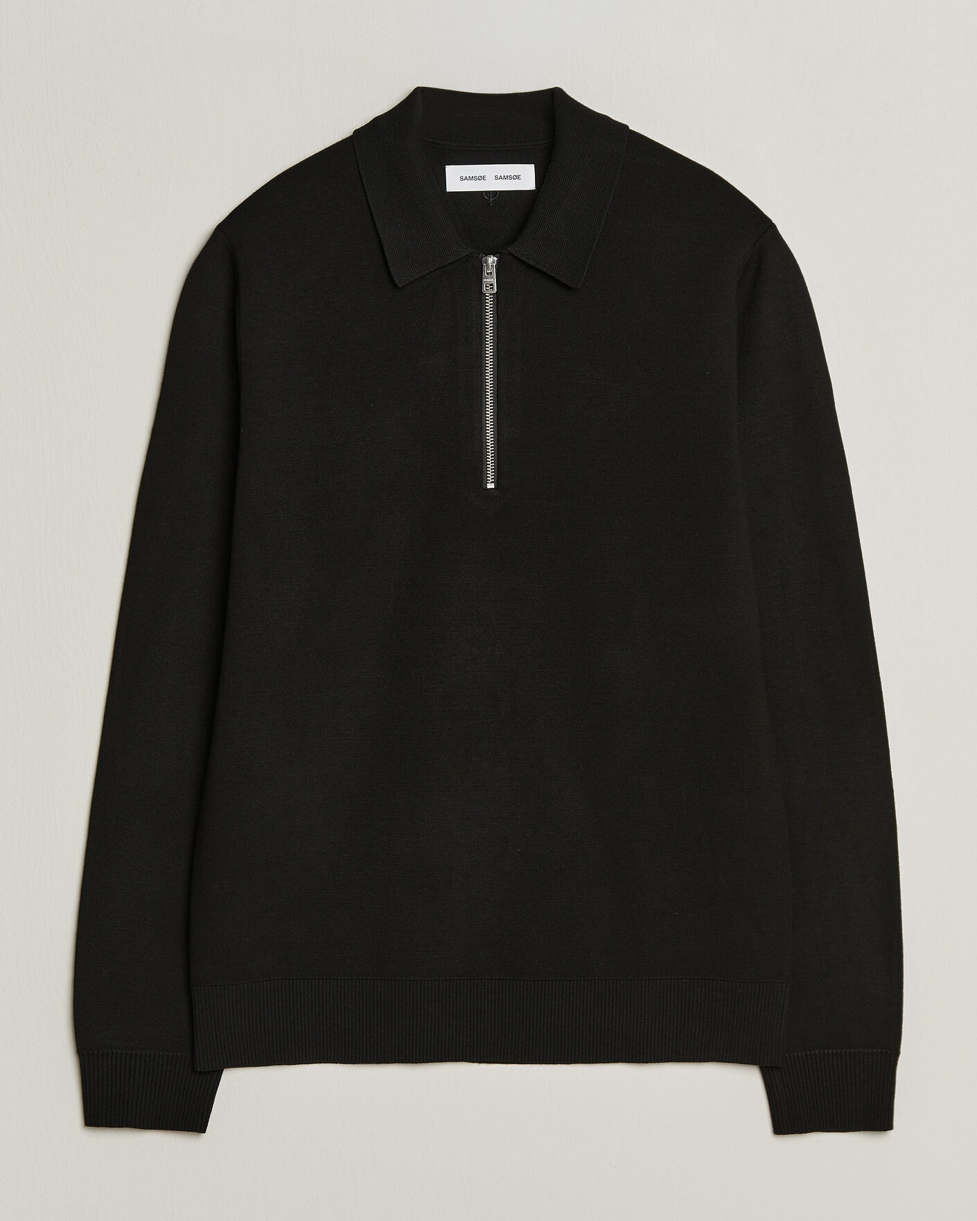 Uomini | Maglieria | Samsøe Samsøe | Matt Half Zip Polo Black