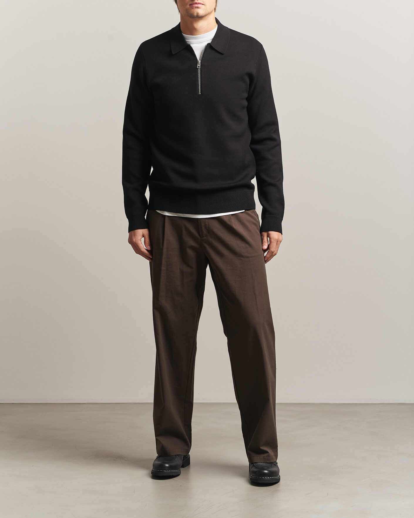 Uomini | Maglieria | Samsøe Samsøe | Matt Half Zip Polo Black