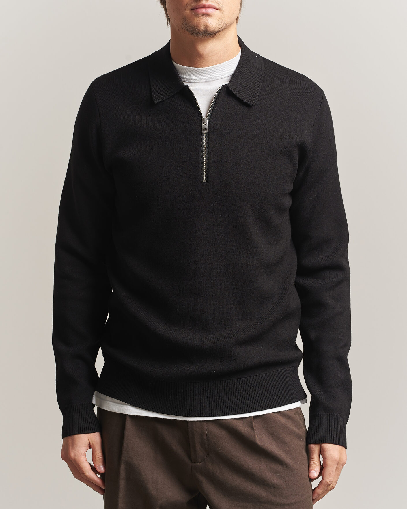 Uomini | Maglieria | Samsøe Samsøe | Matt Half Zip Polo Black
