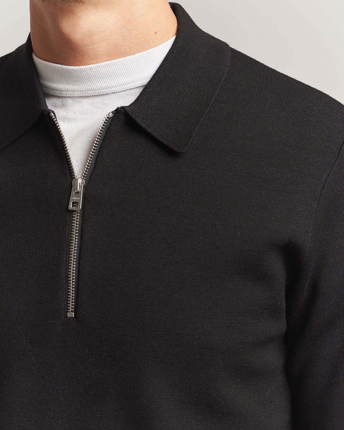 Uomini | Maglieria | Samsøe Samsøe | Matt Half Zip Polo Black