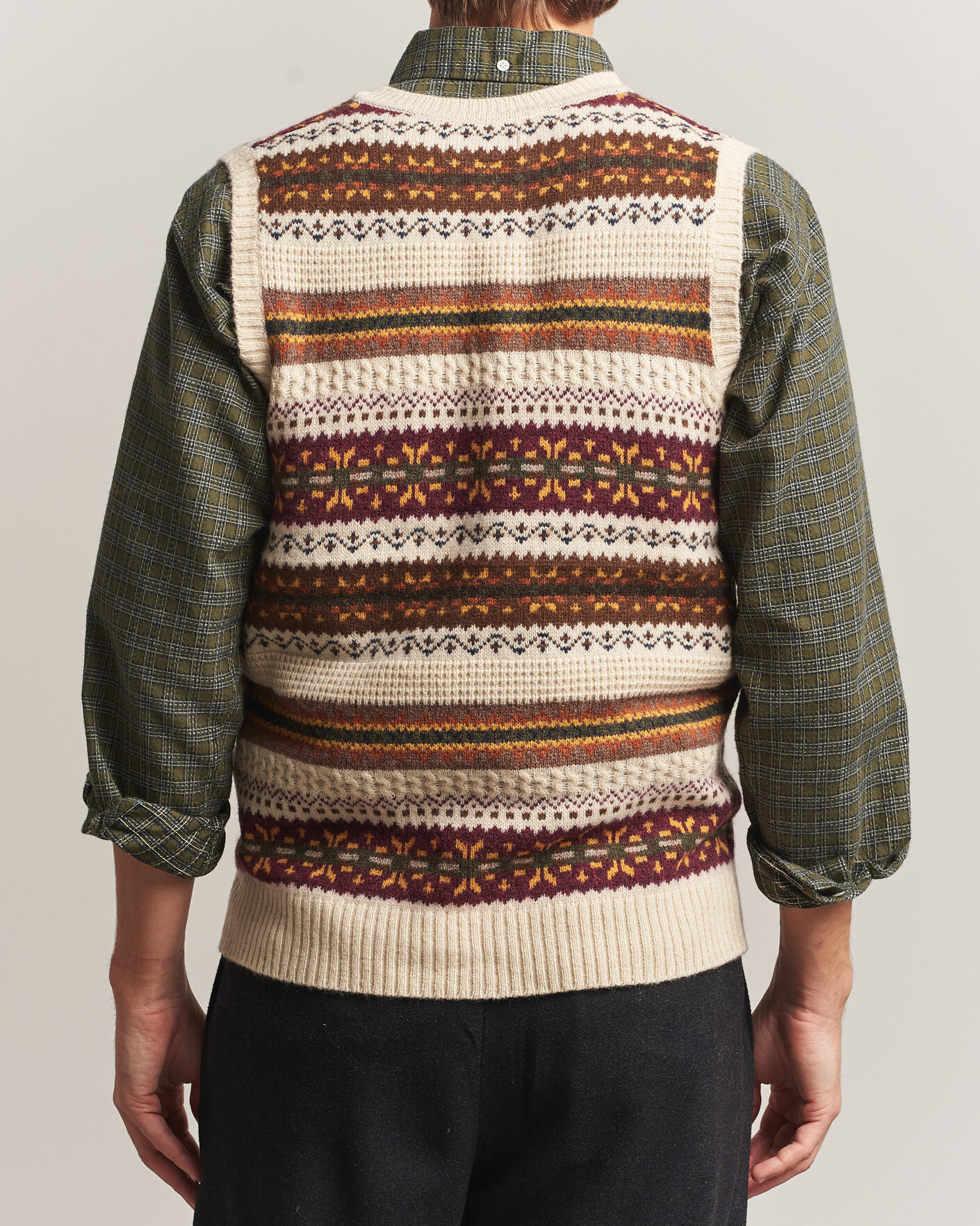 Uomini | Maglieria | BEAMS PLUS | Fair Isle Knit Vest Beige