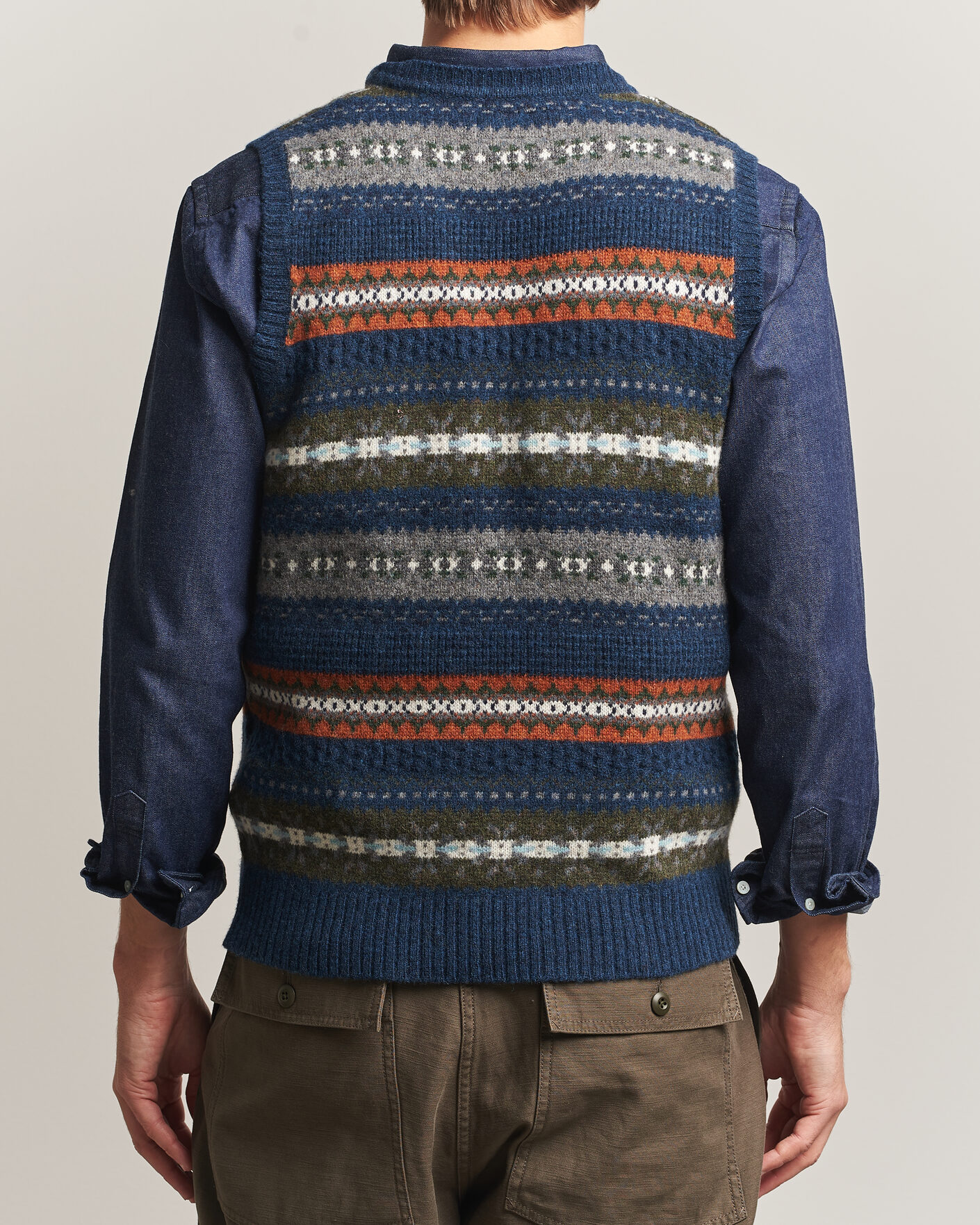 Uomini | Maglieria | BEAMS PLUS | Fair Isle Knit Vest Navy