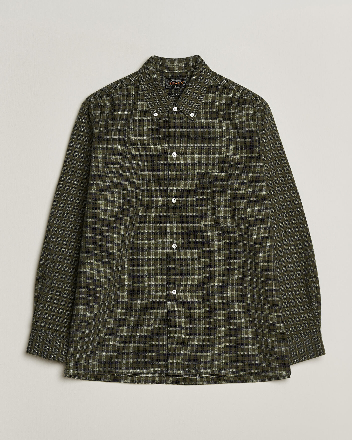 Uomini | Camicie | BEAMS PLUS | Dobby Plaid Button Down Shirt Dark Green