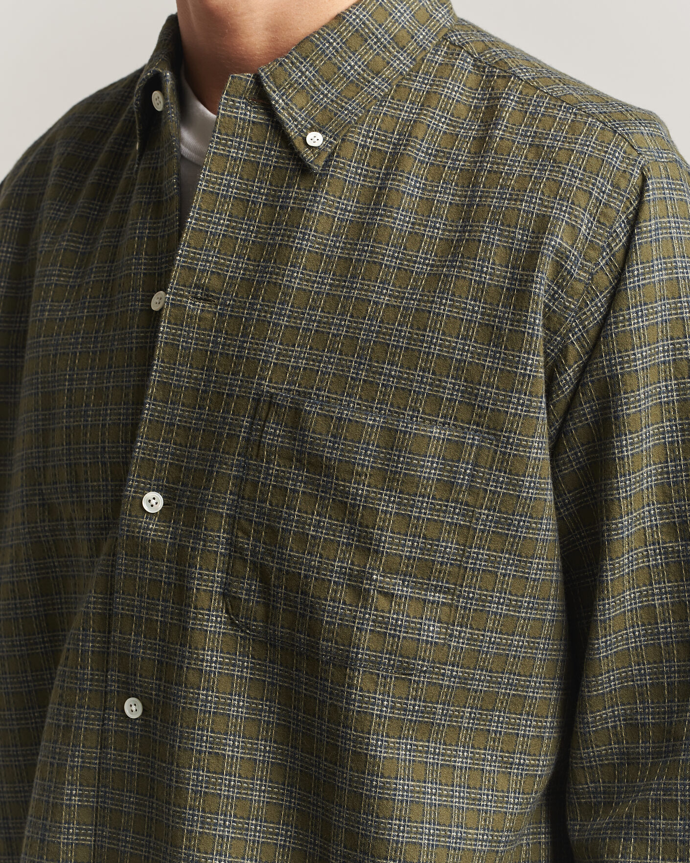 Uomini | Camicie | BEAMS PLUS | Dobby Plaid Button Down Shirt Dark Green