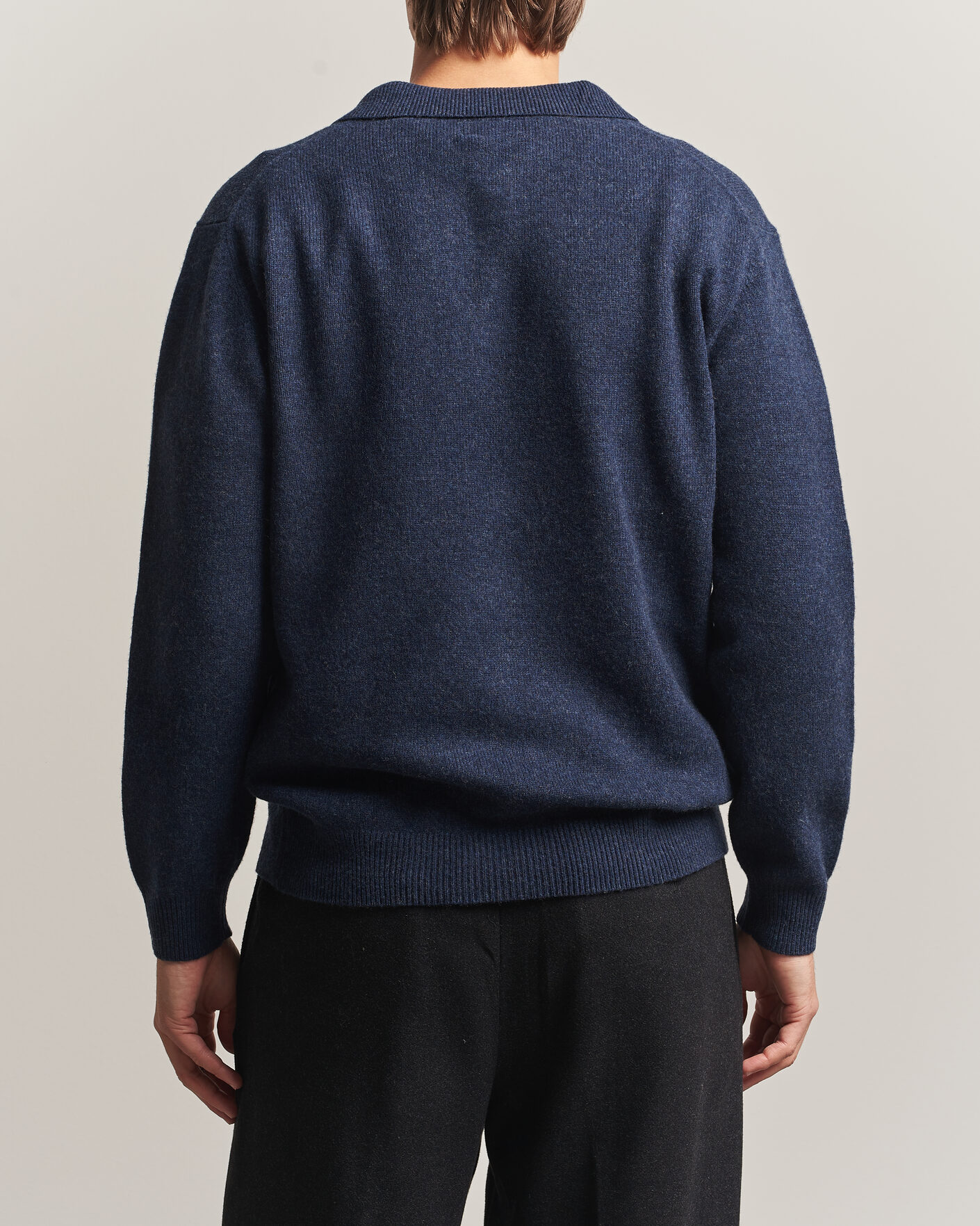Uomini | Maglieria | BEAMS PLUS | Knitted Wool Polo Navy