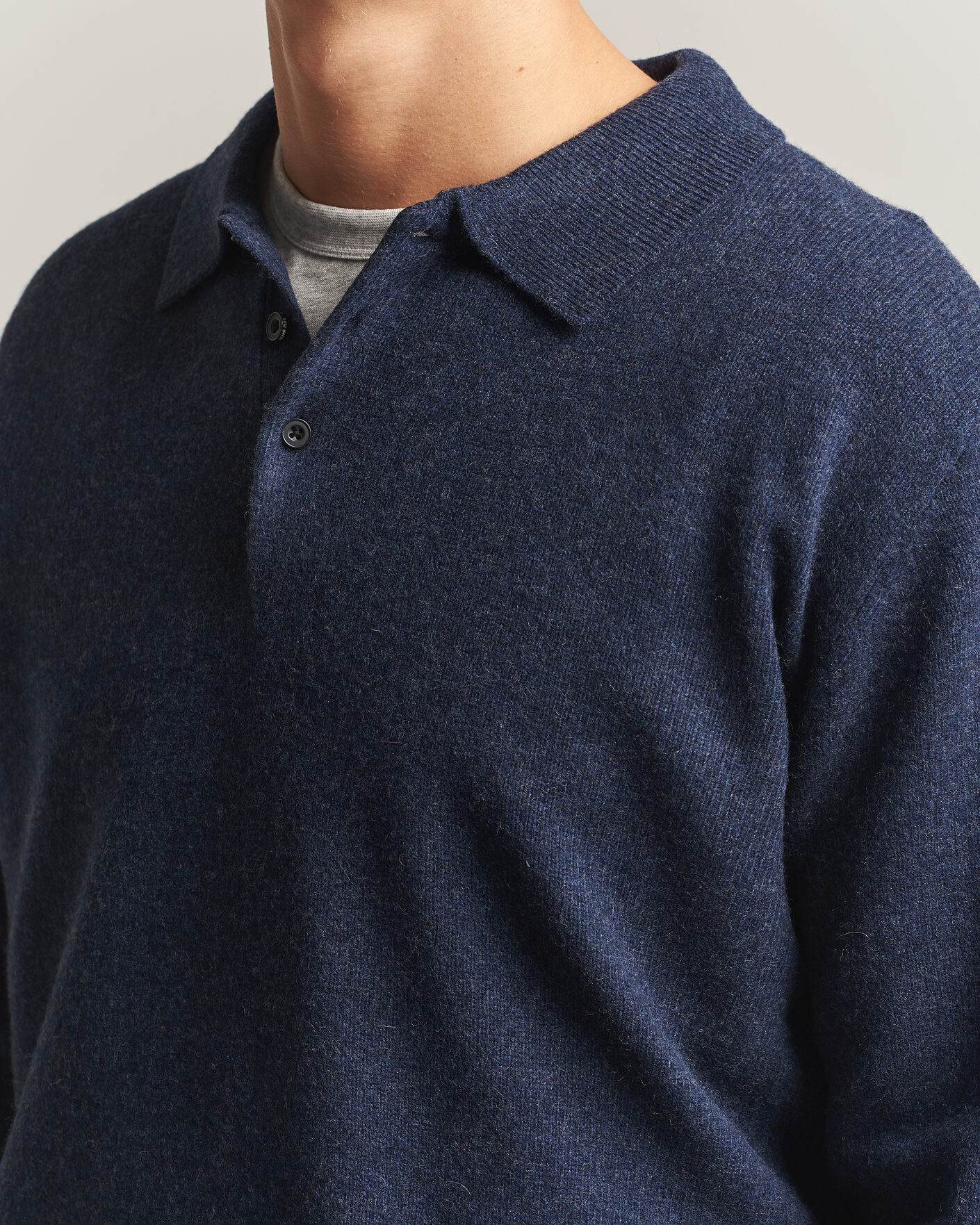 Uomini | Maglieria | BEAMS PLUS | Knitted Wool Polo Navy