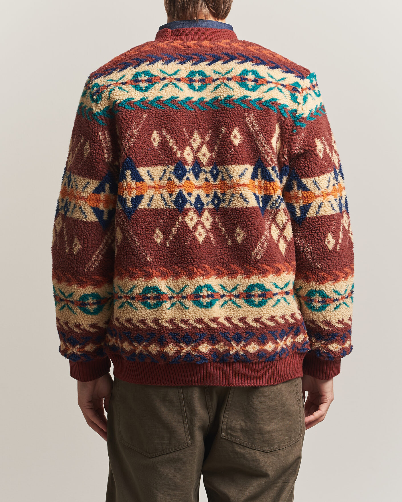 Uomini | Maglieria | BEAMS PLUS | Boa Jacquard Cardigan Brown