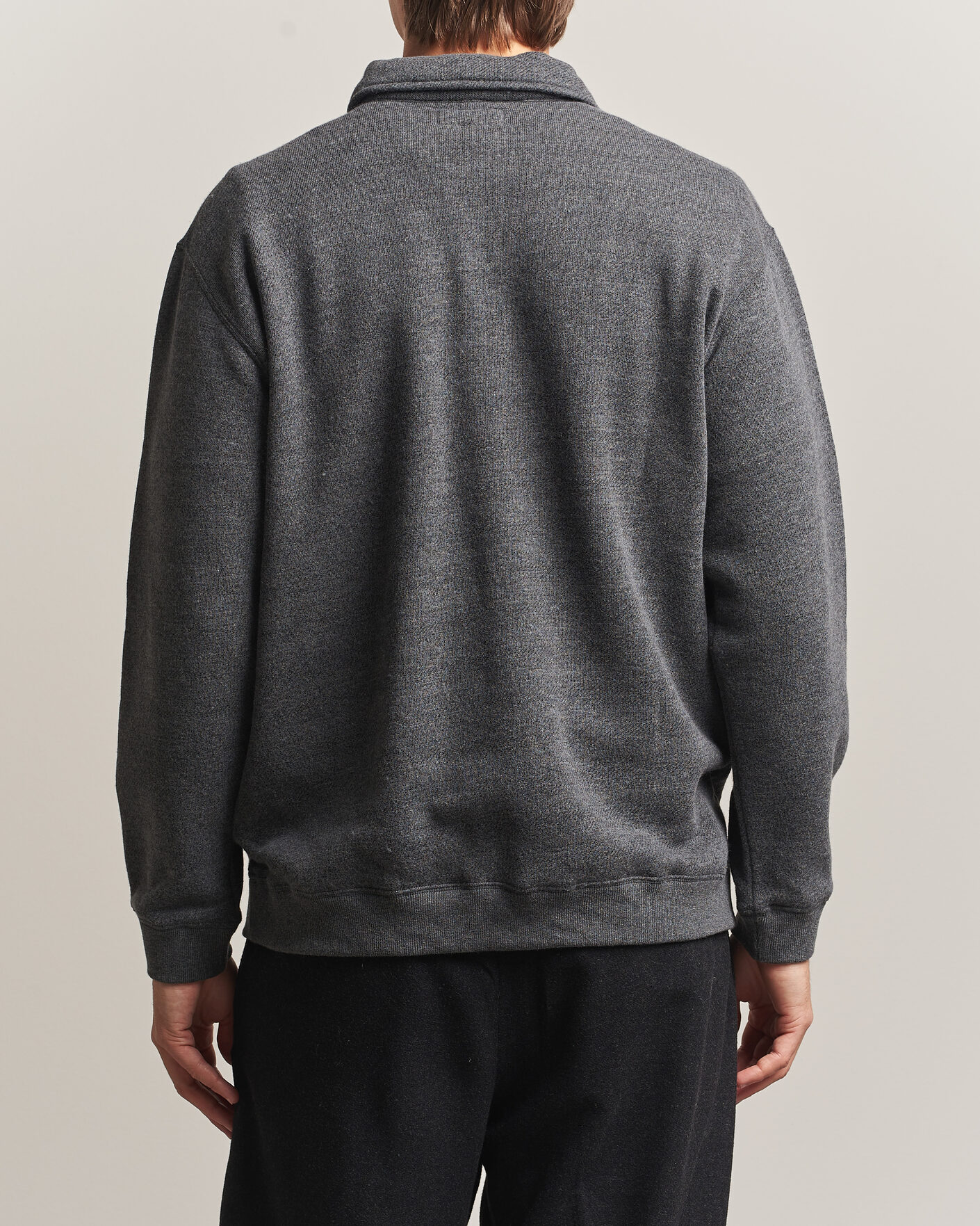 Uomini | Maglieria | BEAMS PLUS | Wool/Cotton Half Zip Charcoal