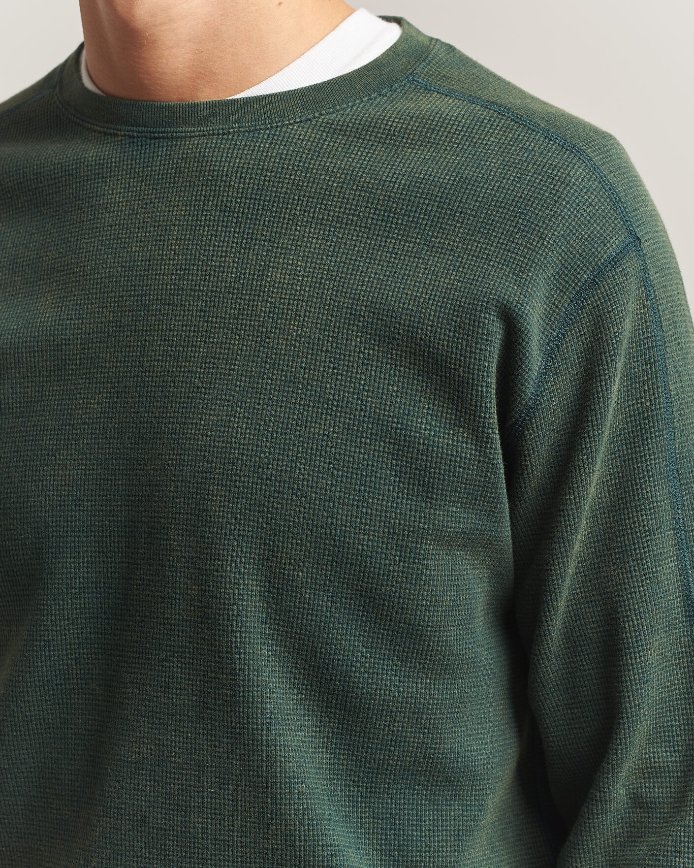Uomini | T-shirt | BEAMS PLUS | Fade Thermal Crew Green